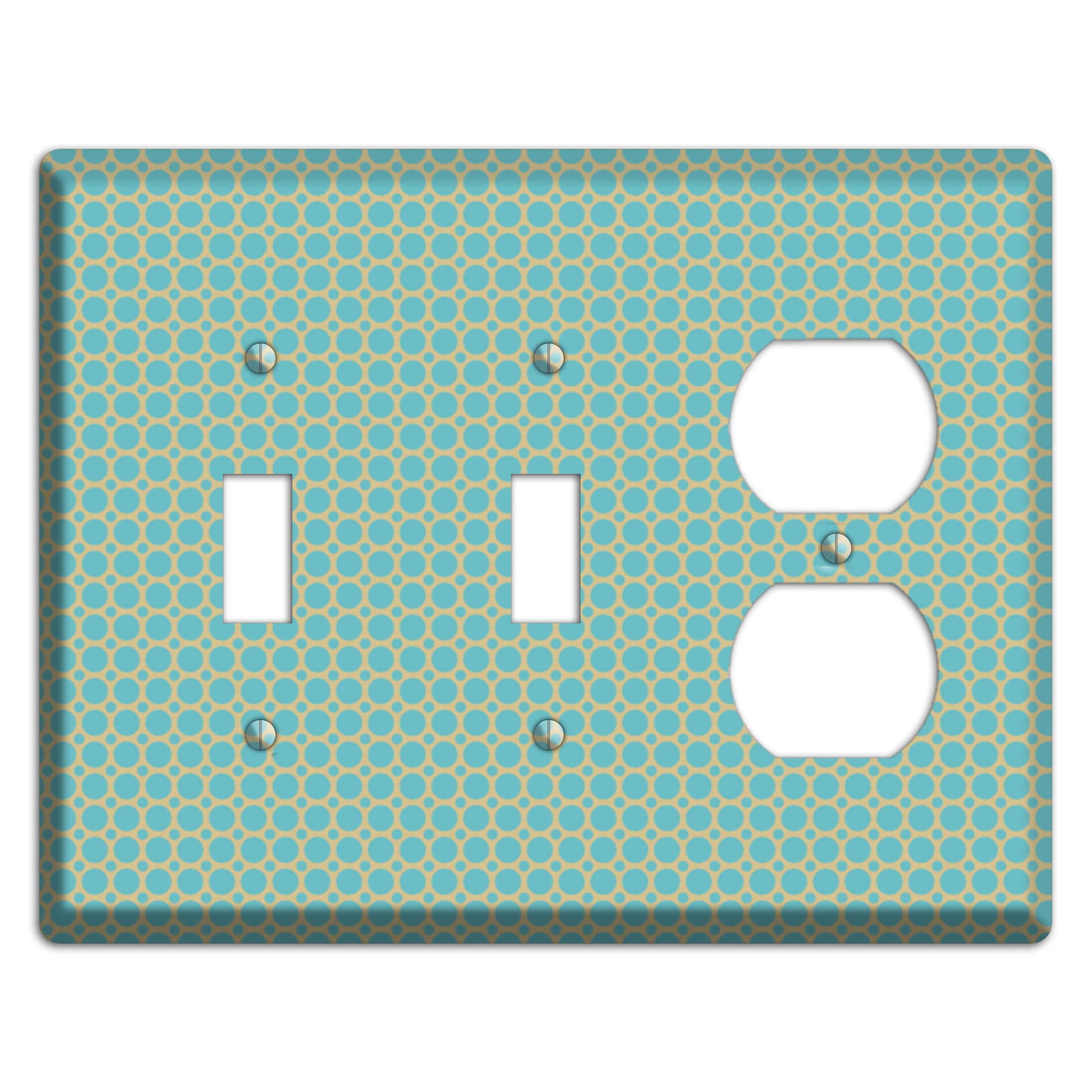 Dusty Blue Tiled Multi Small Dots 2 Toggle / Duplex Wallplate