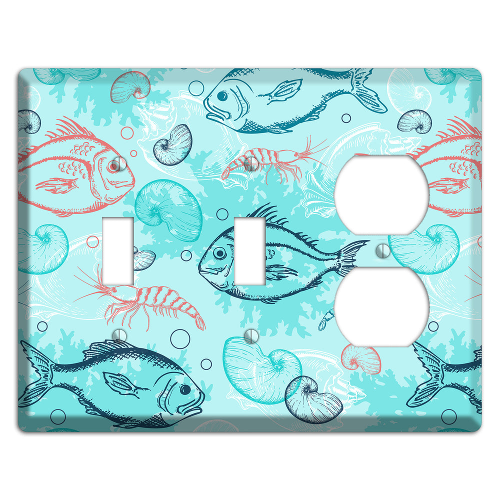 Mixed Sea Life Style 24 2 Toggle / Duplex Wallplate