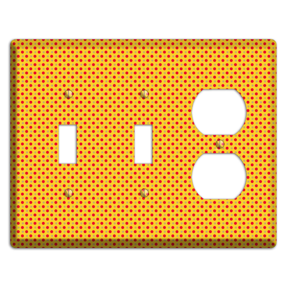 Orange with Maroon Tiny Polka Dots 2 Toggle / Duplex Wallplate