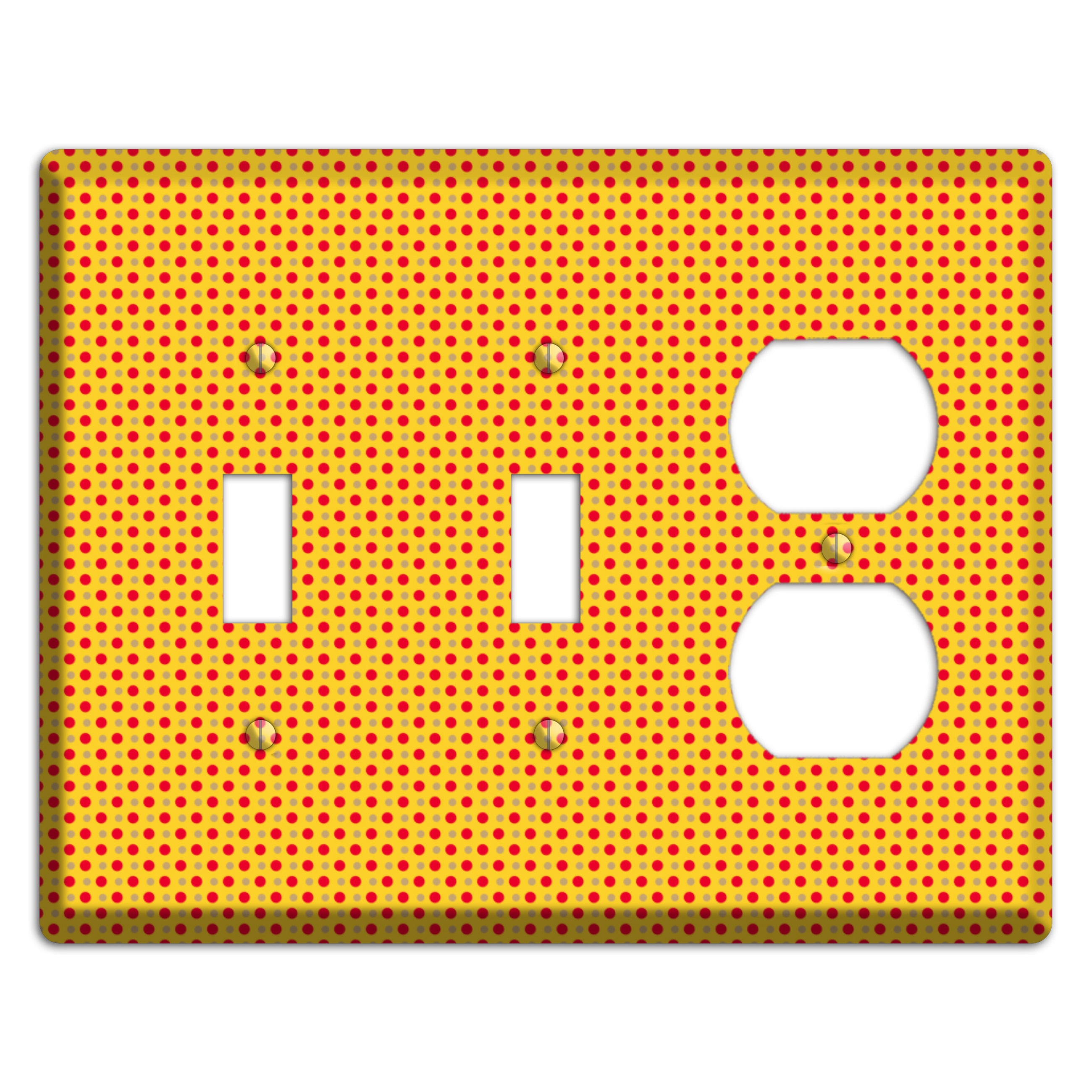 Orange with Maroon Tiny Polka Dots 2 Toggle / Duplex Wallplate