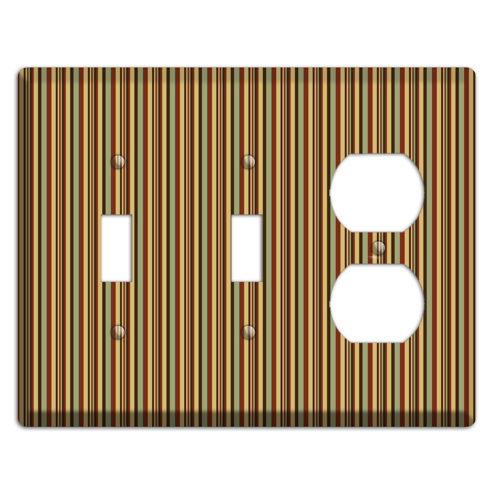Red and Green Stripes 2 Toggle / Duplex Wallplate