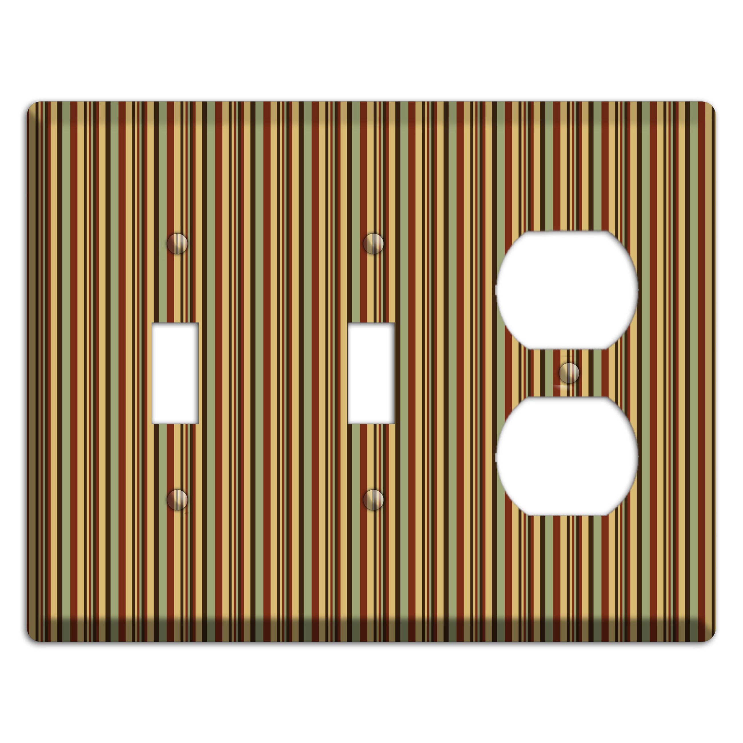 Red and Green Stripes 2 Toggle / Duplex Wallplate