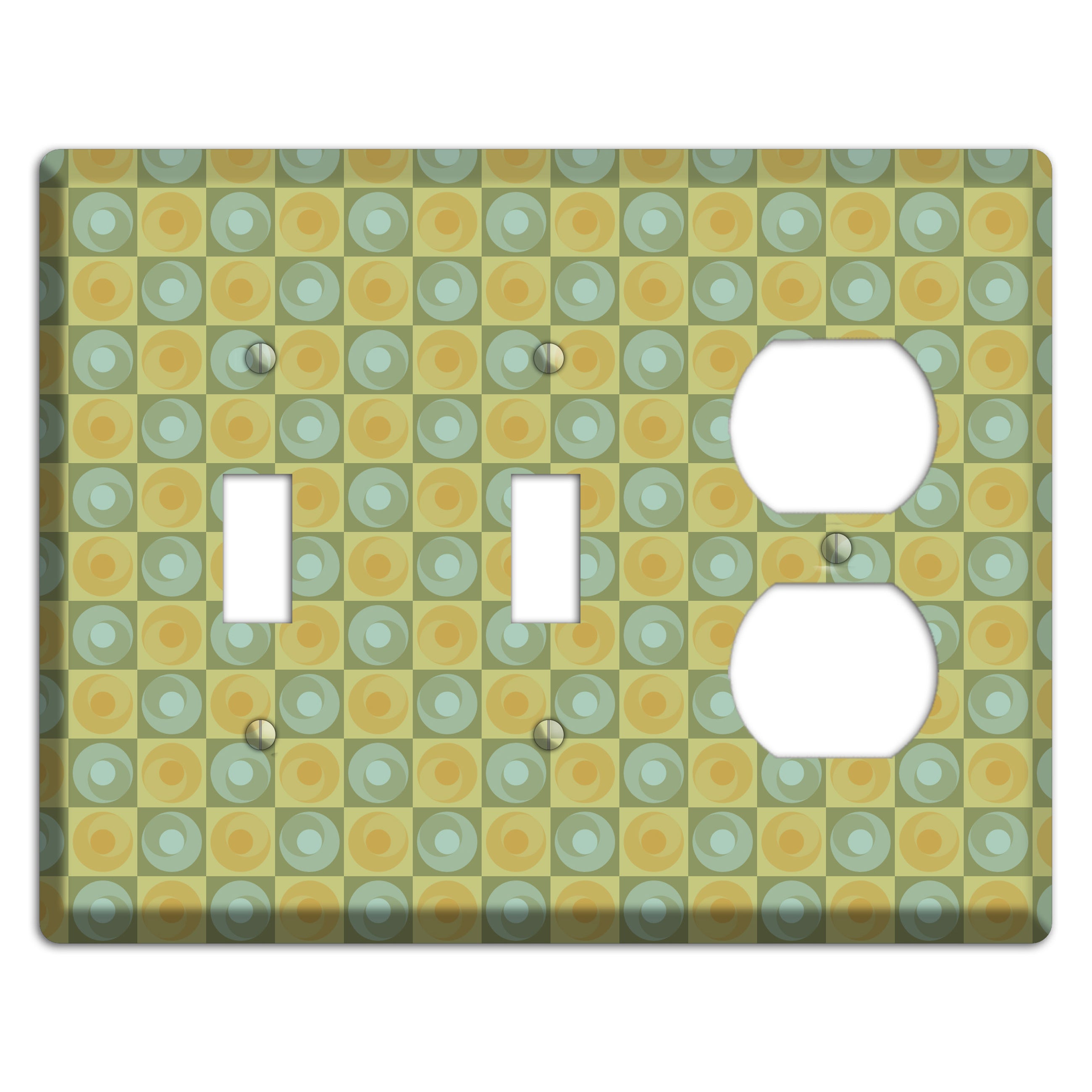 Green and Yellow Squares 2 Toggle / Duplex Wallplate