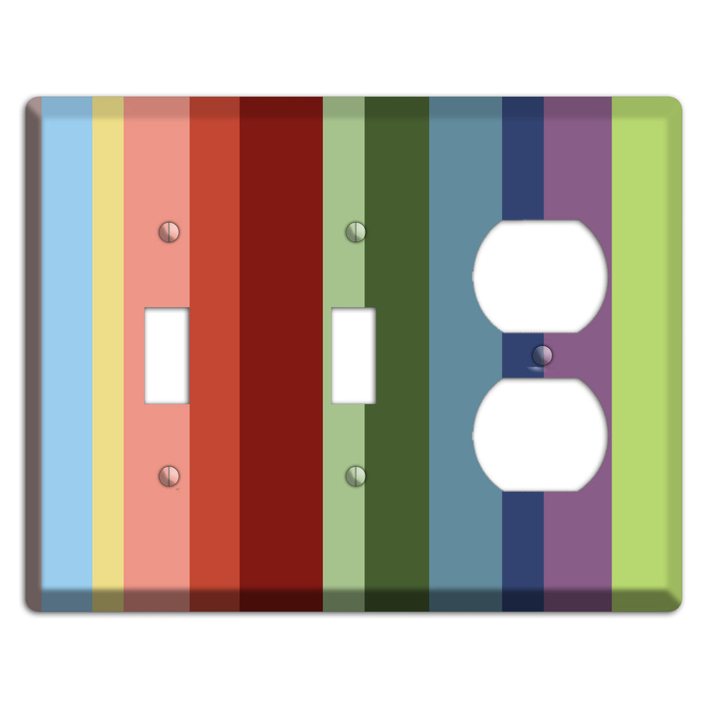 Multi Pastel Vertical Stripe 2 Toggle / Duplex Wallplate