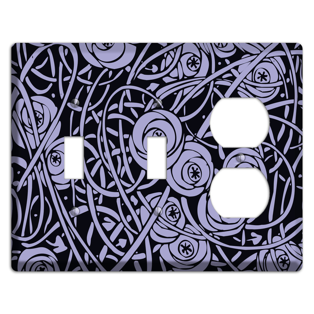 Lilac Deco Floral 2 Toggle / Duplex Wallplate
