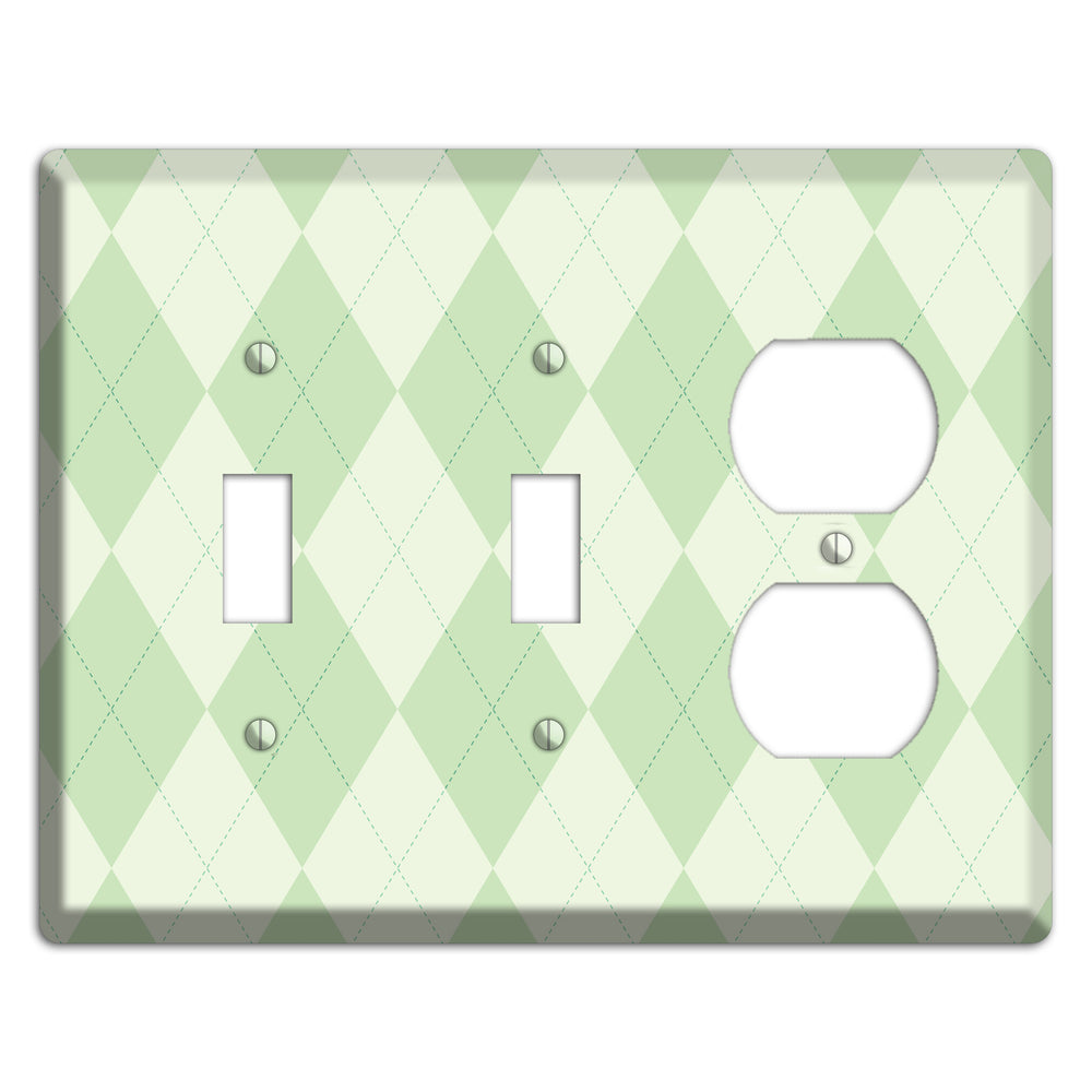 Light Green Argyle 2 Toggle / Duplex Wallplate