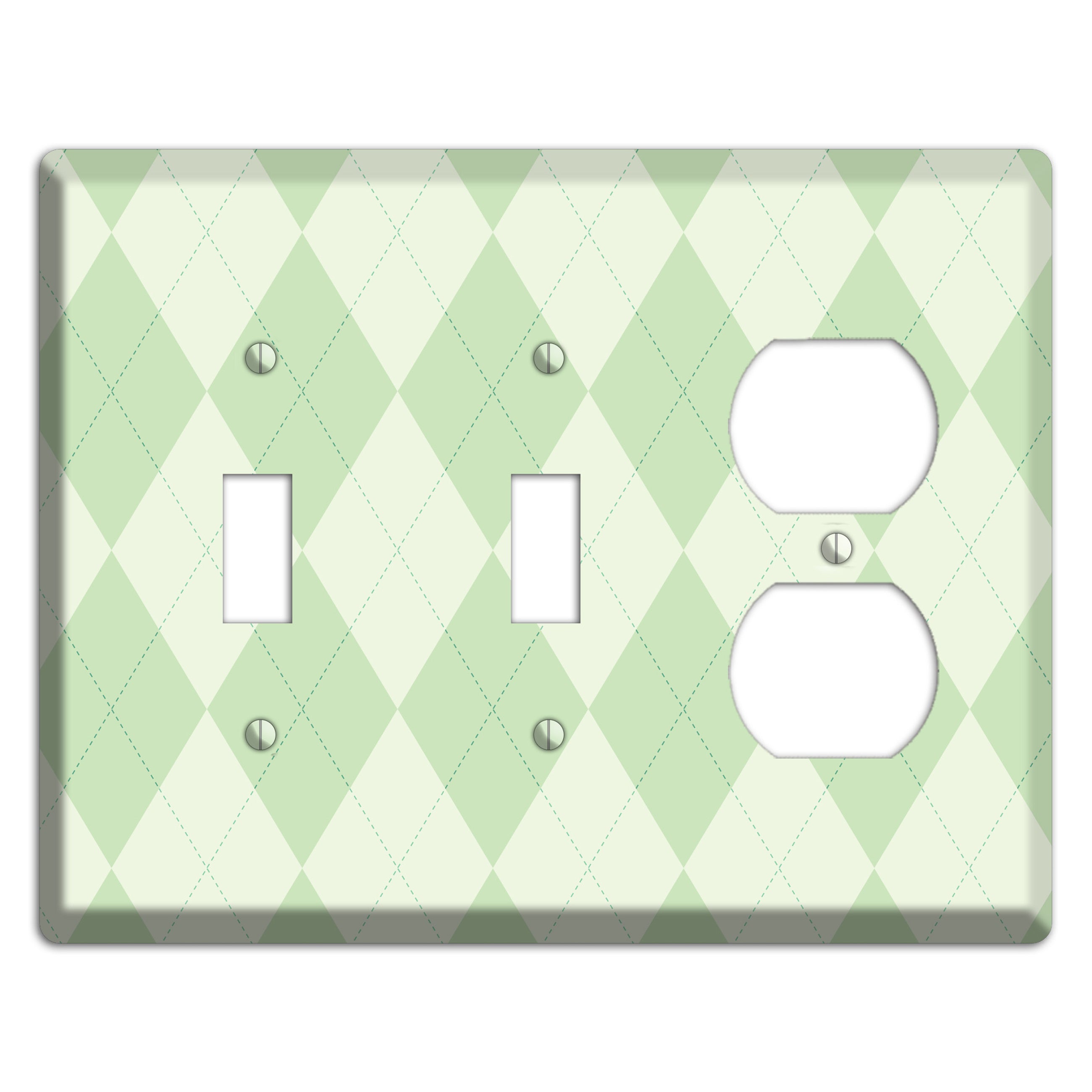 Light Green Argyle 2 Toggle / Duplex Wallplate