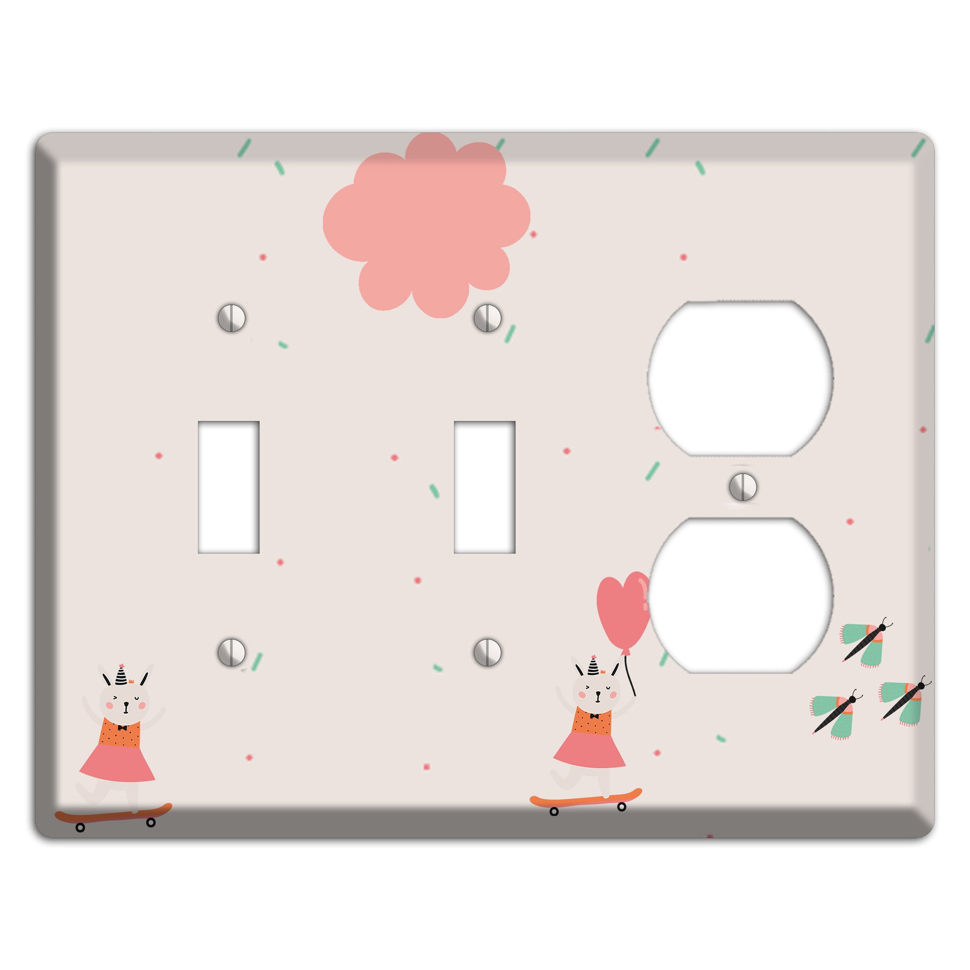 Skateboard Kitty 2 Toggle / Duplex Wallplate