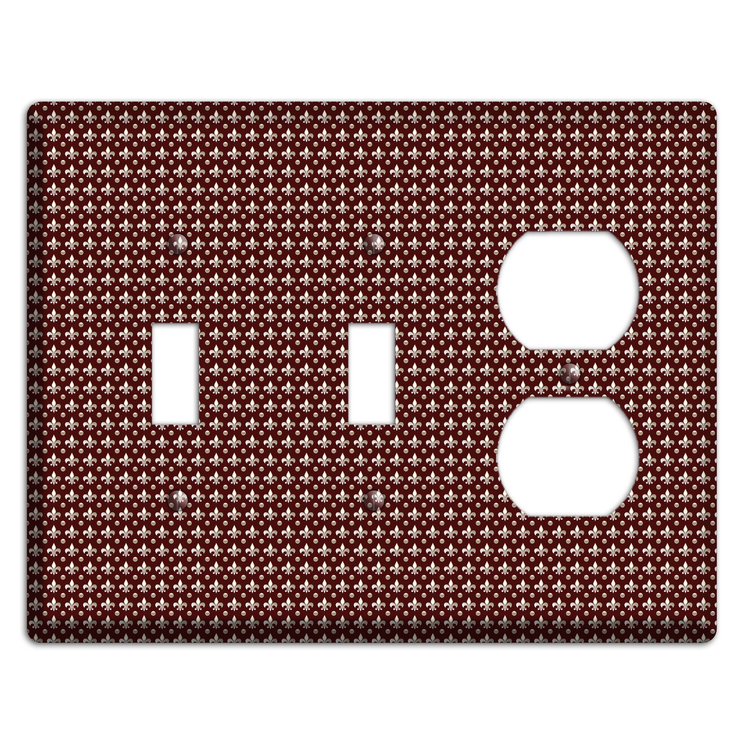 Brown Fleur de Lis 2 Toggle / Duplex Wallplate