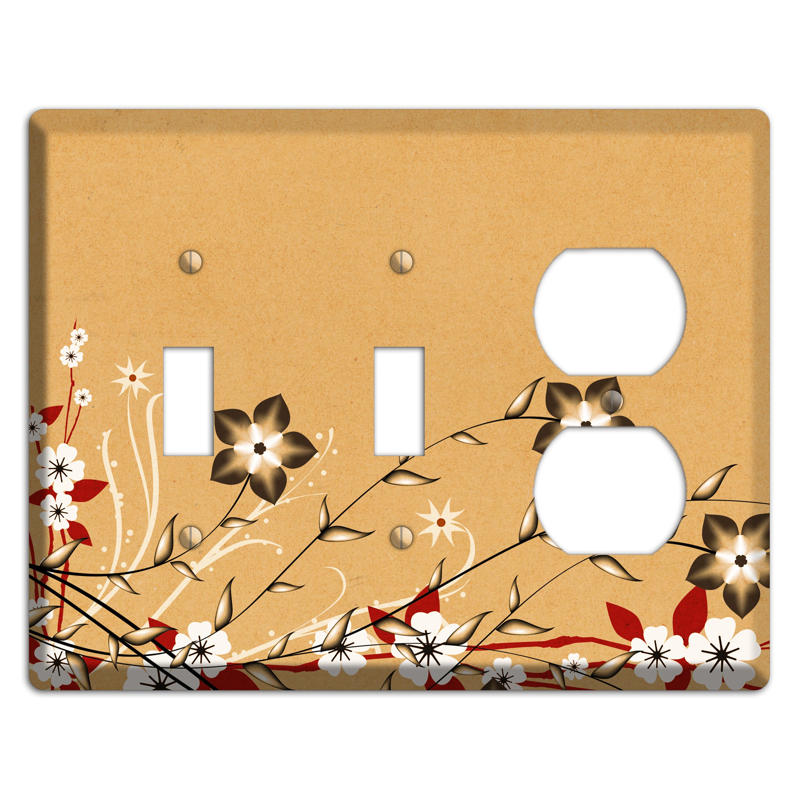 Delicate Red Flowers 2 2 Toggle / Duplex Wallplate