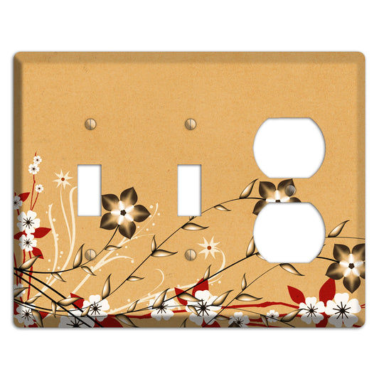 Delicate Red Flowers 2 2 Toggle / Duplex Wallplate