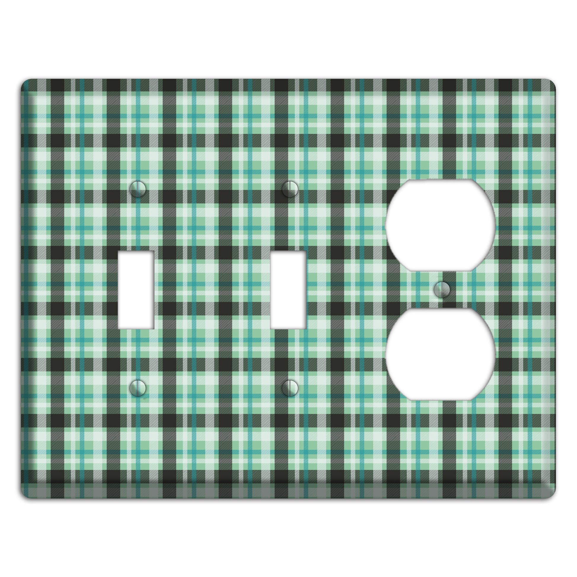 Multi Green Plaid 2 Toggle / Duplex Wallplate