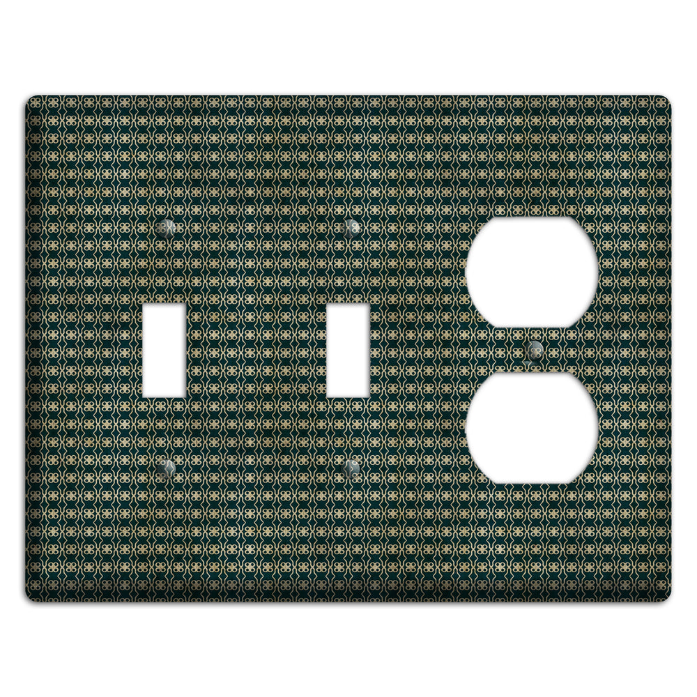 Dark Green Grunge Tiny Tiled Tapestry 2 2 Toggle / Duplex Wallplate