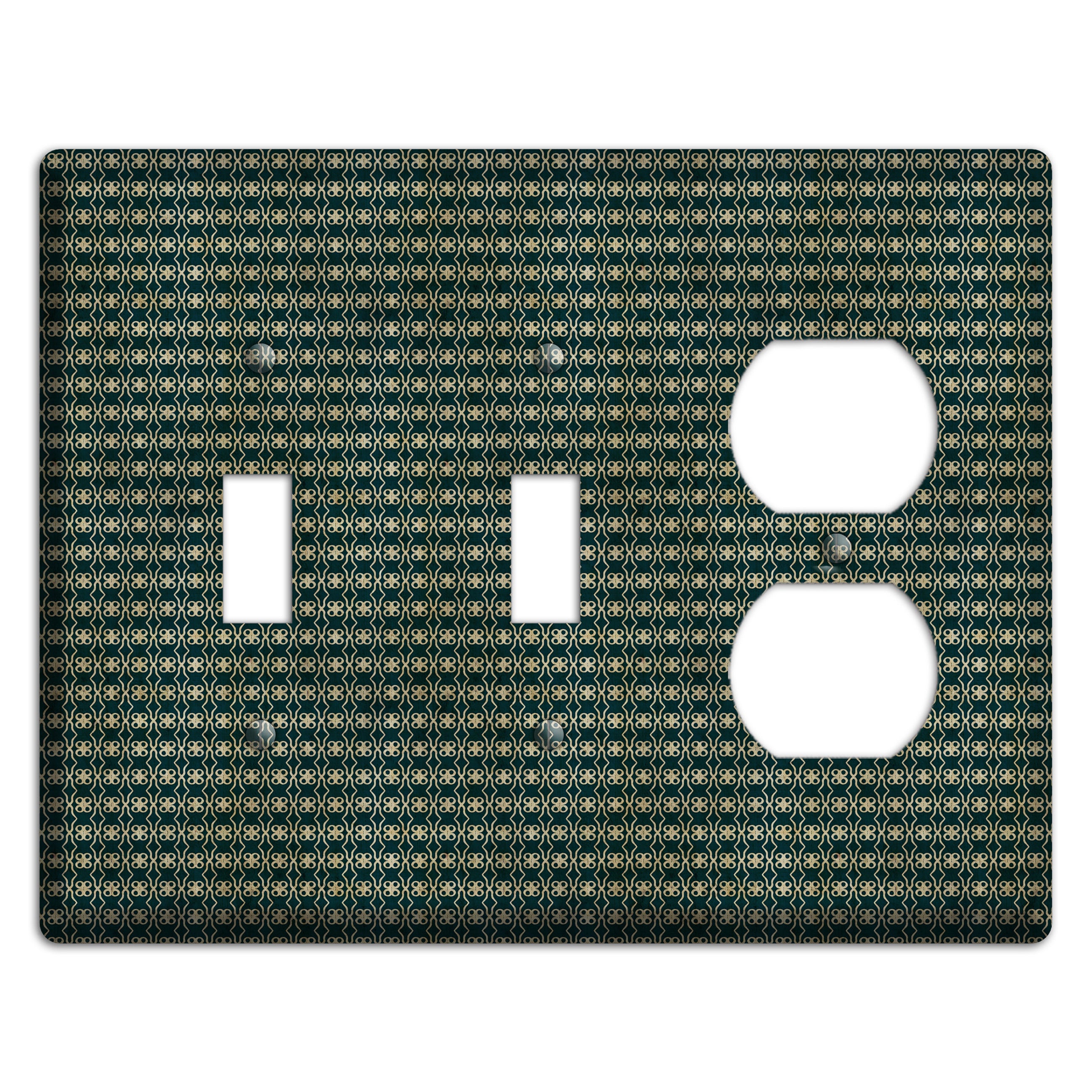 Dark Green Grunge Tiny Tiled Tapestry 2 2 Toggle / Duplex Wallplate