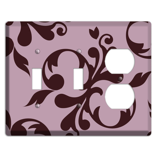Dusty Rose and Burgundy Toile 2 Toggle / Duplex Wallplate