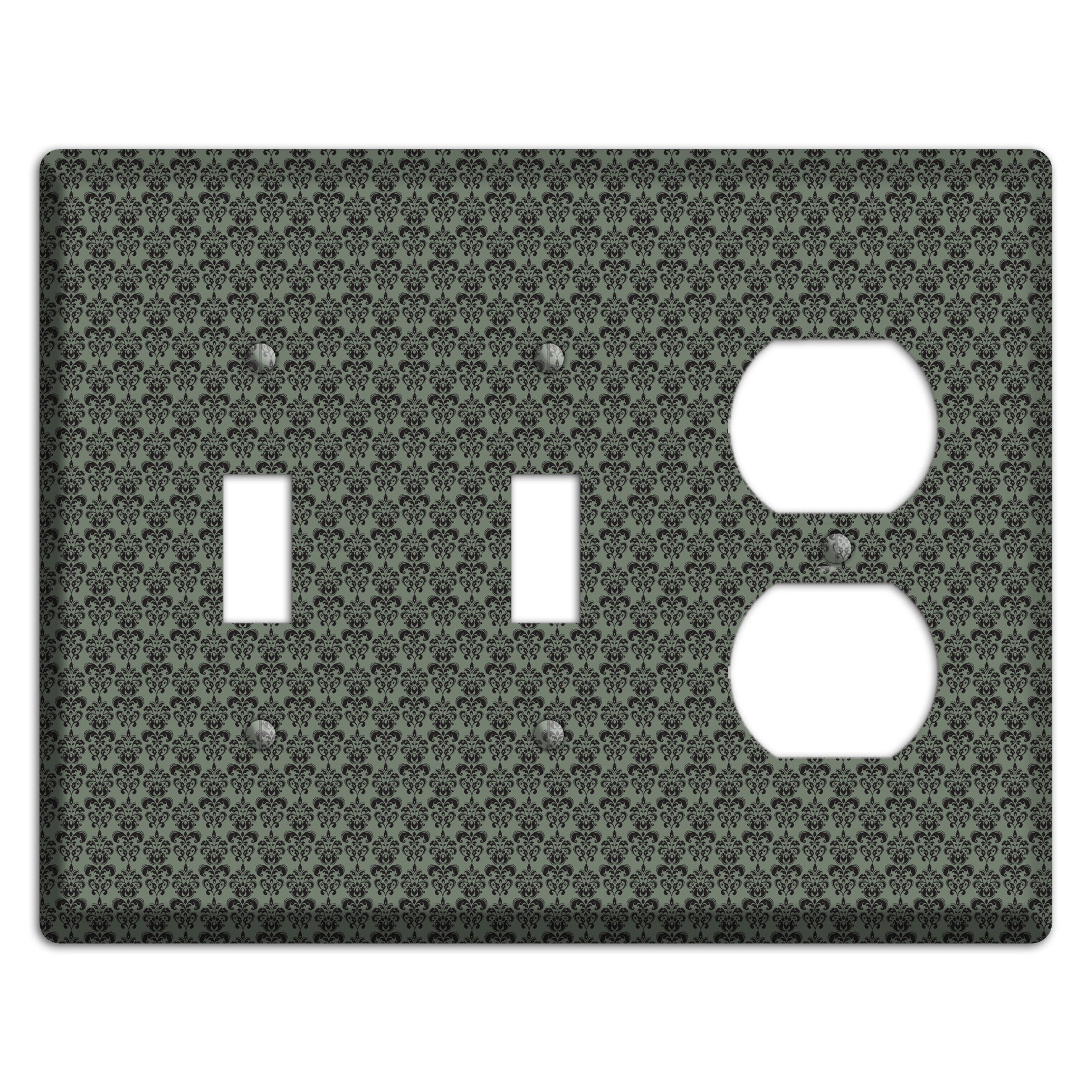 Moss Tiny Cartouche Half Drop 2 Toggle / Duplex Wallplate
