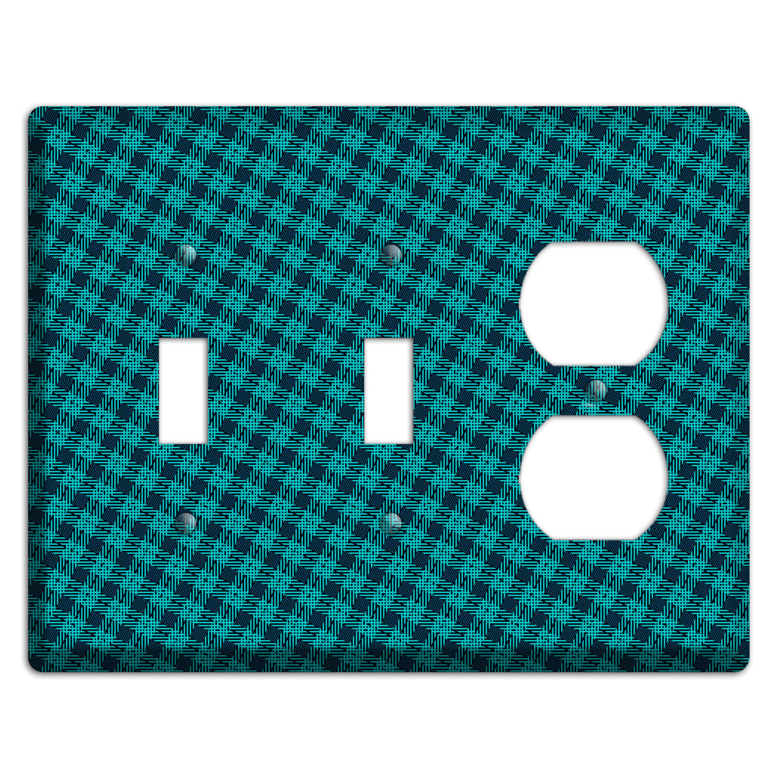 Turquoise Diamond Plaid 2 Toggle / Duplex Wallplate