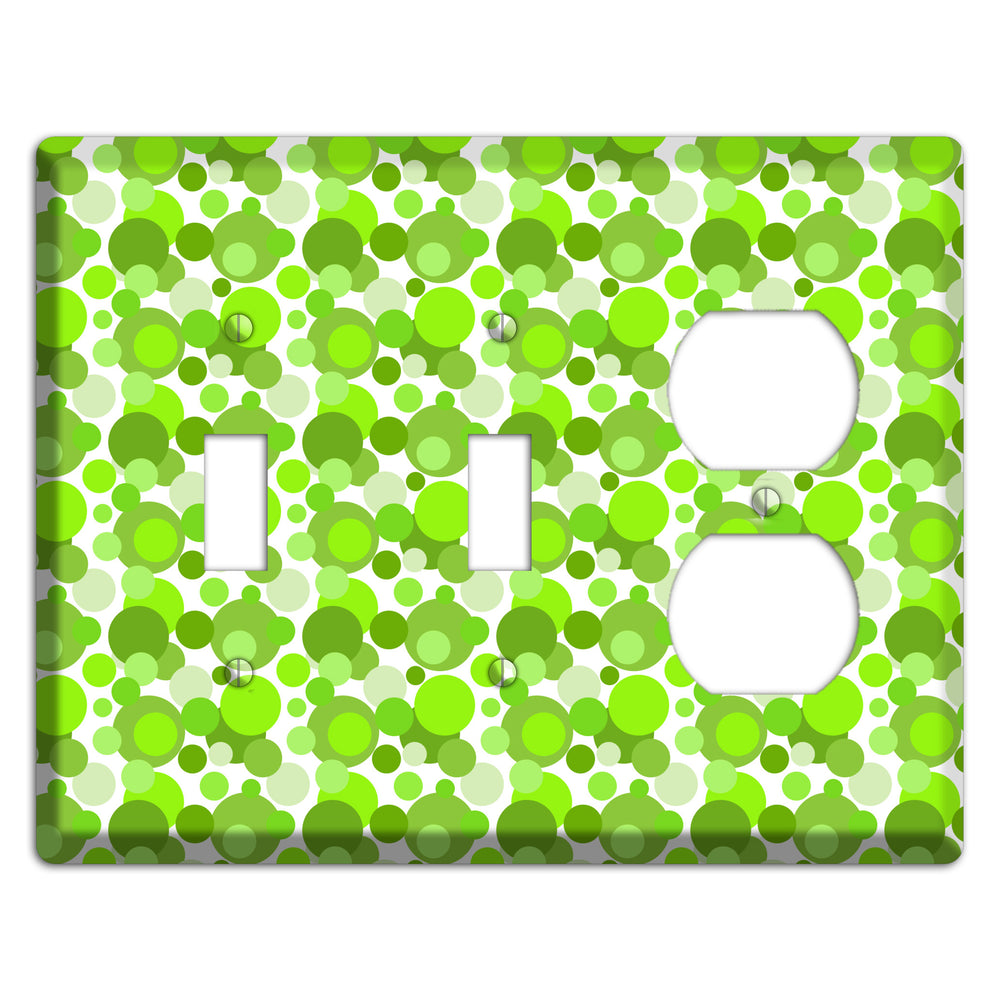 Multi Green Bubble Dots 2 Toggle / Duplex Wallplate