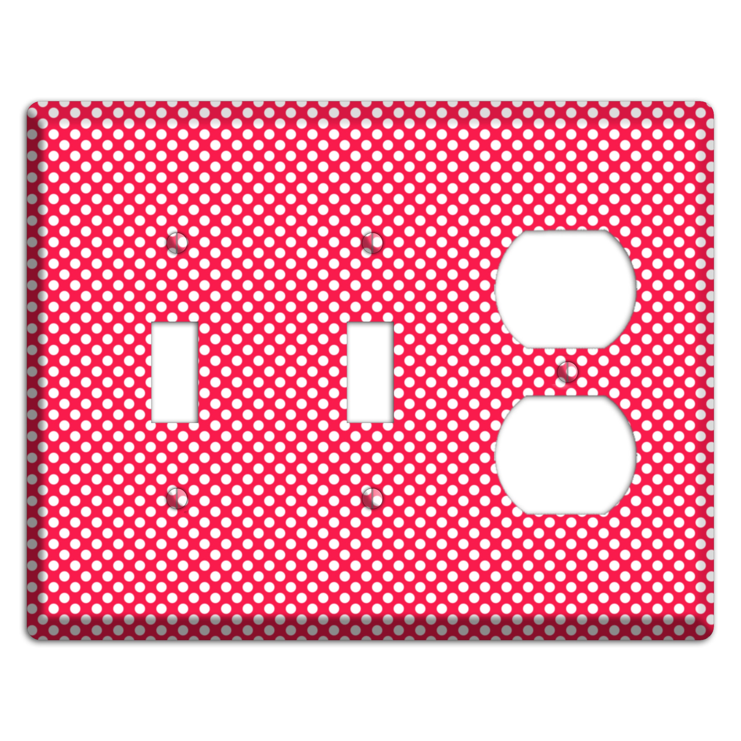 Fuschia with Pink Tiny Polka Dots 2 Toggle / Duplex Wallplate