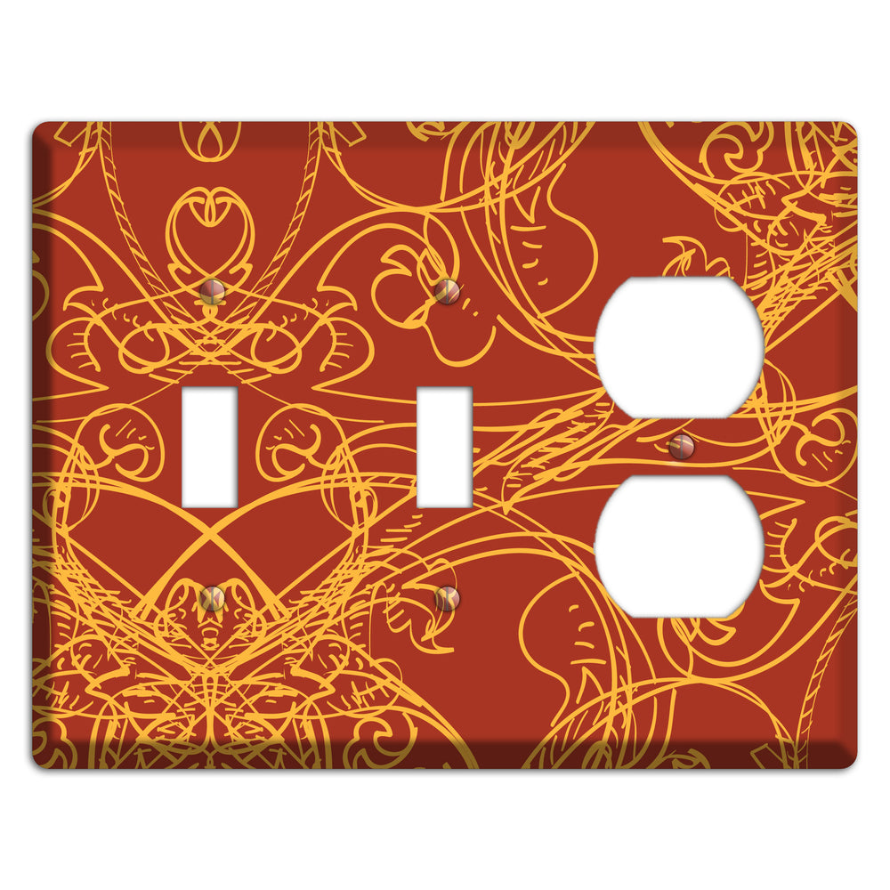 Red Deco Sketch 2 Toggle / Duplex Wallplate