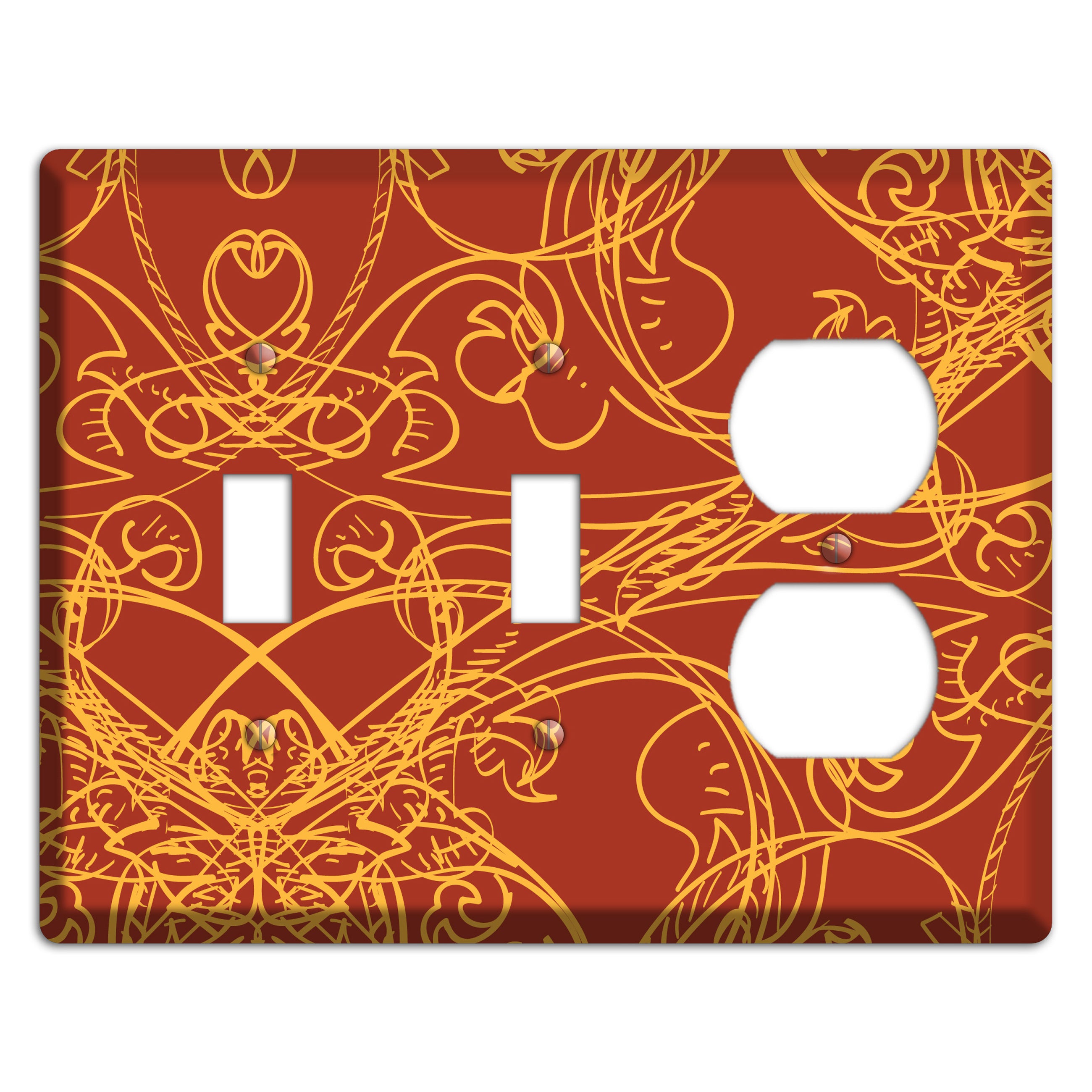 Red Deco Sketch 2 Toggle / Duplex Wallplate