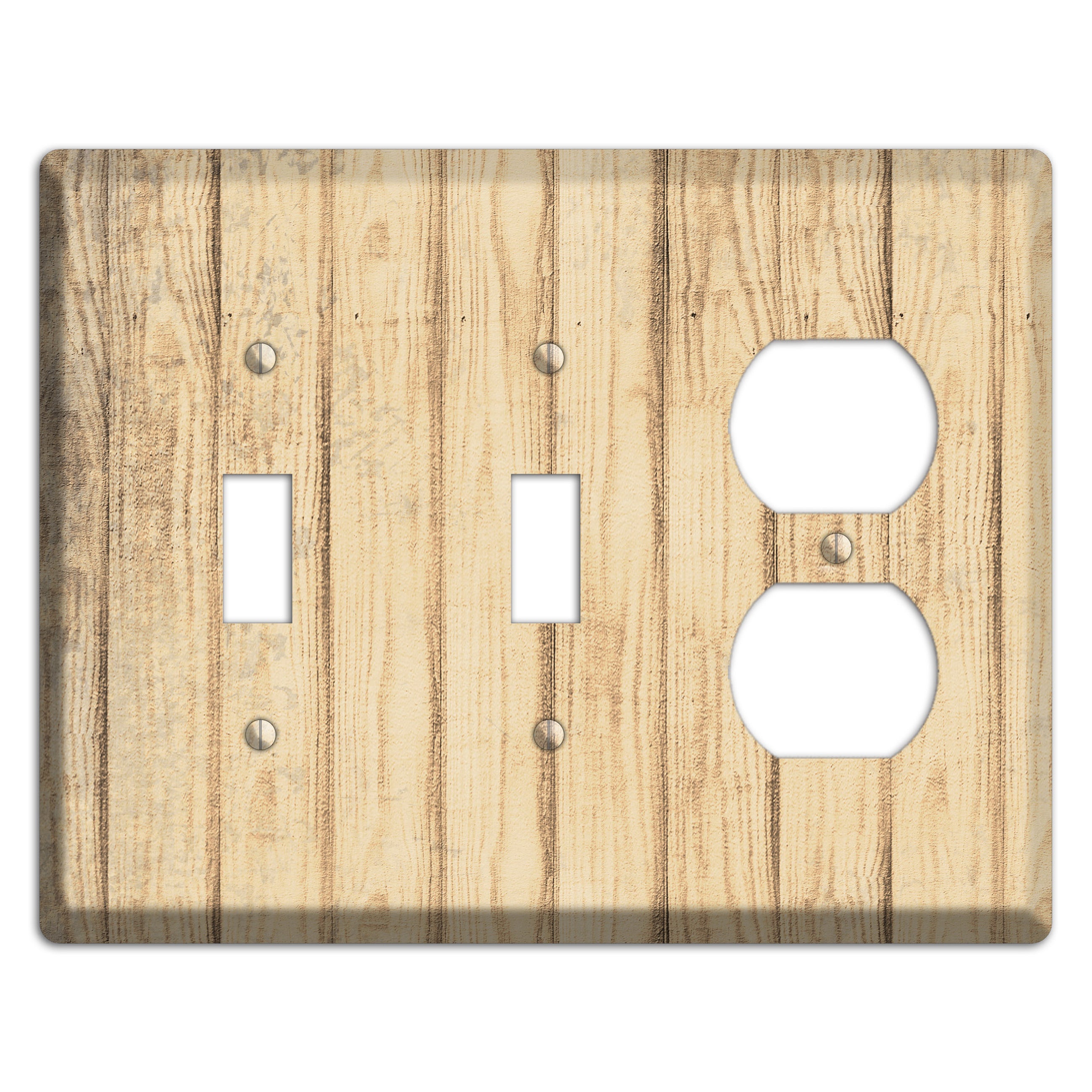 Hampton Weathered Wood 2 Toggle / Duplex Wallplate