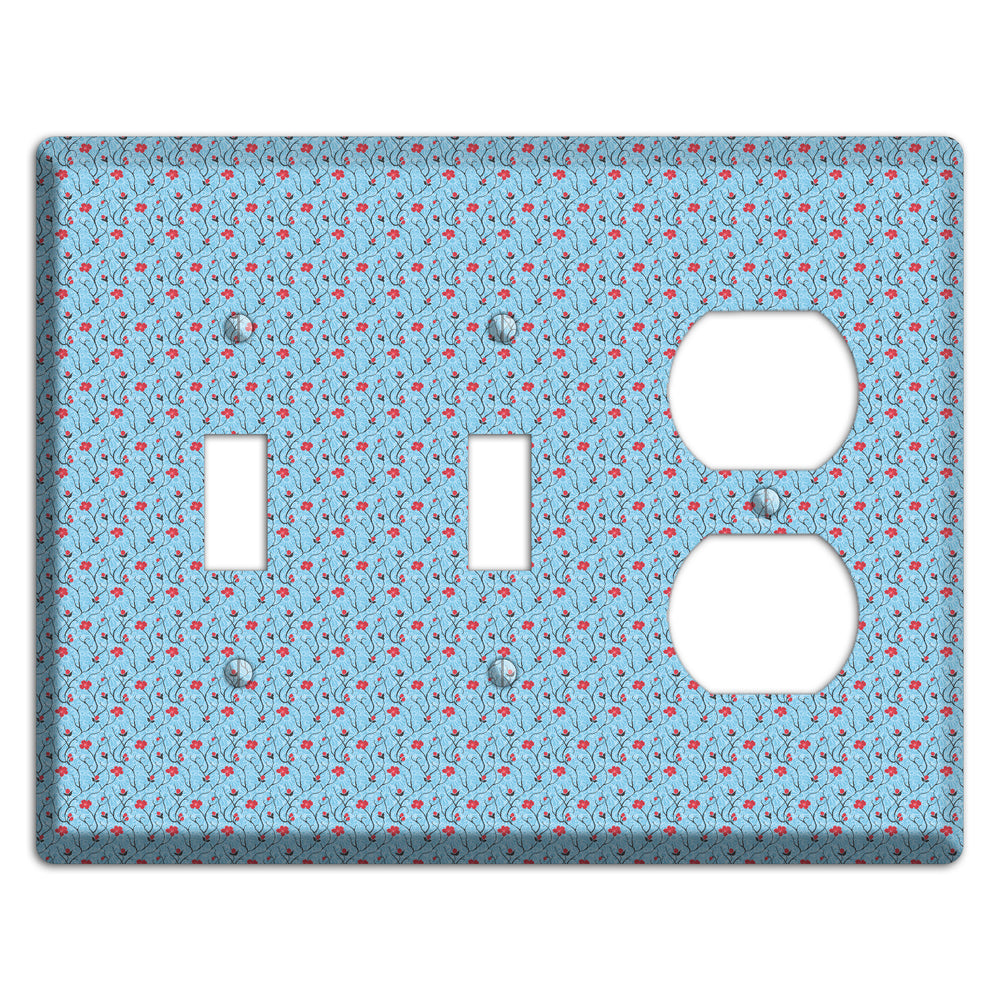 Light Blue Calico 2 Toggle / Duplex Wallplate
