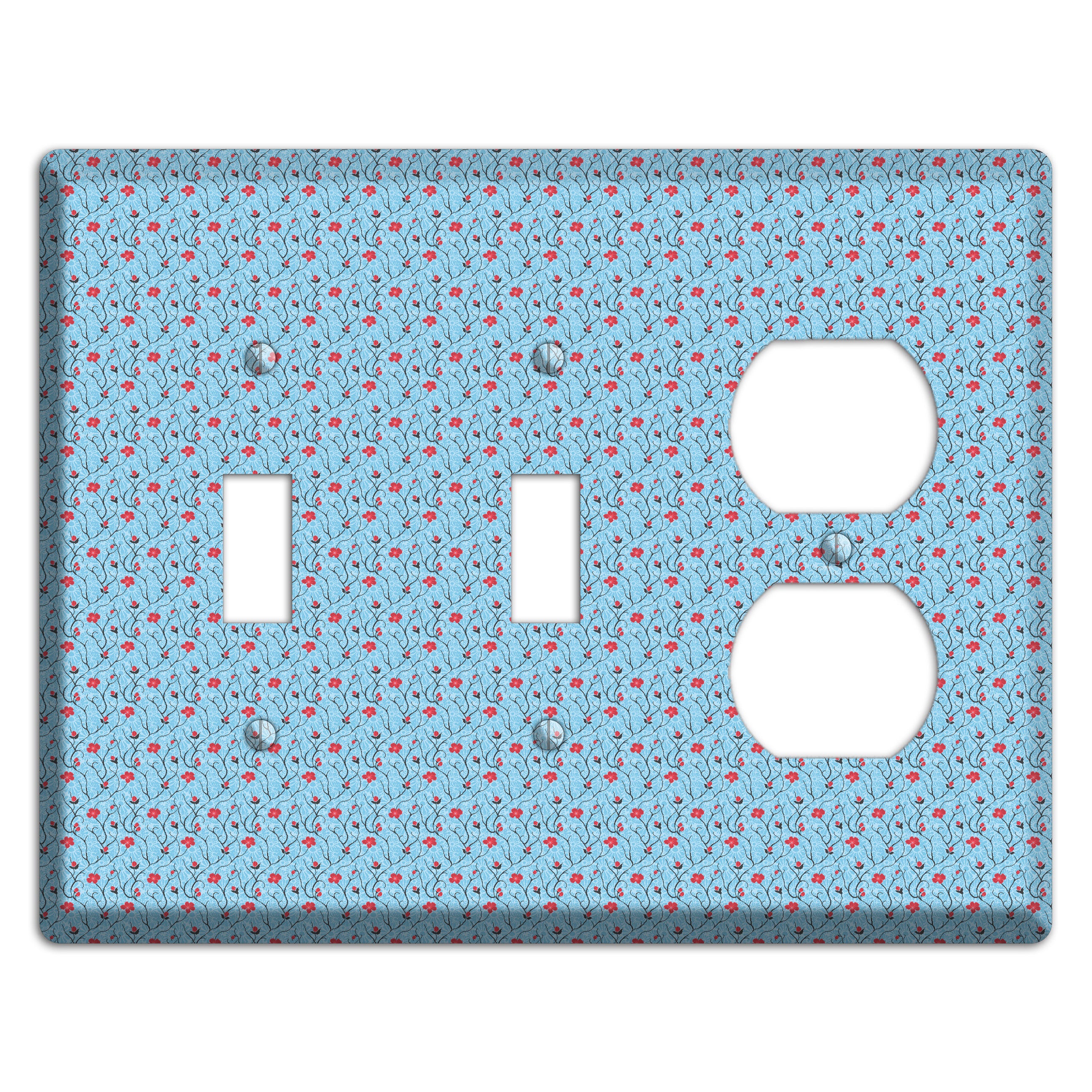 Light Blue Calico 2 Toggle / Duplex Wallplate
