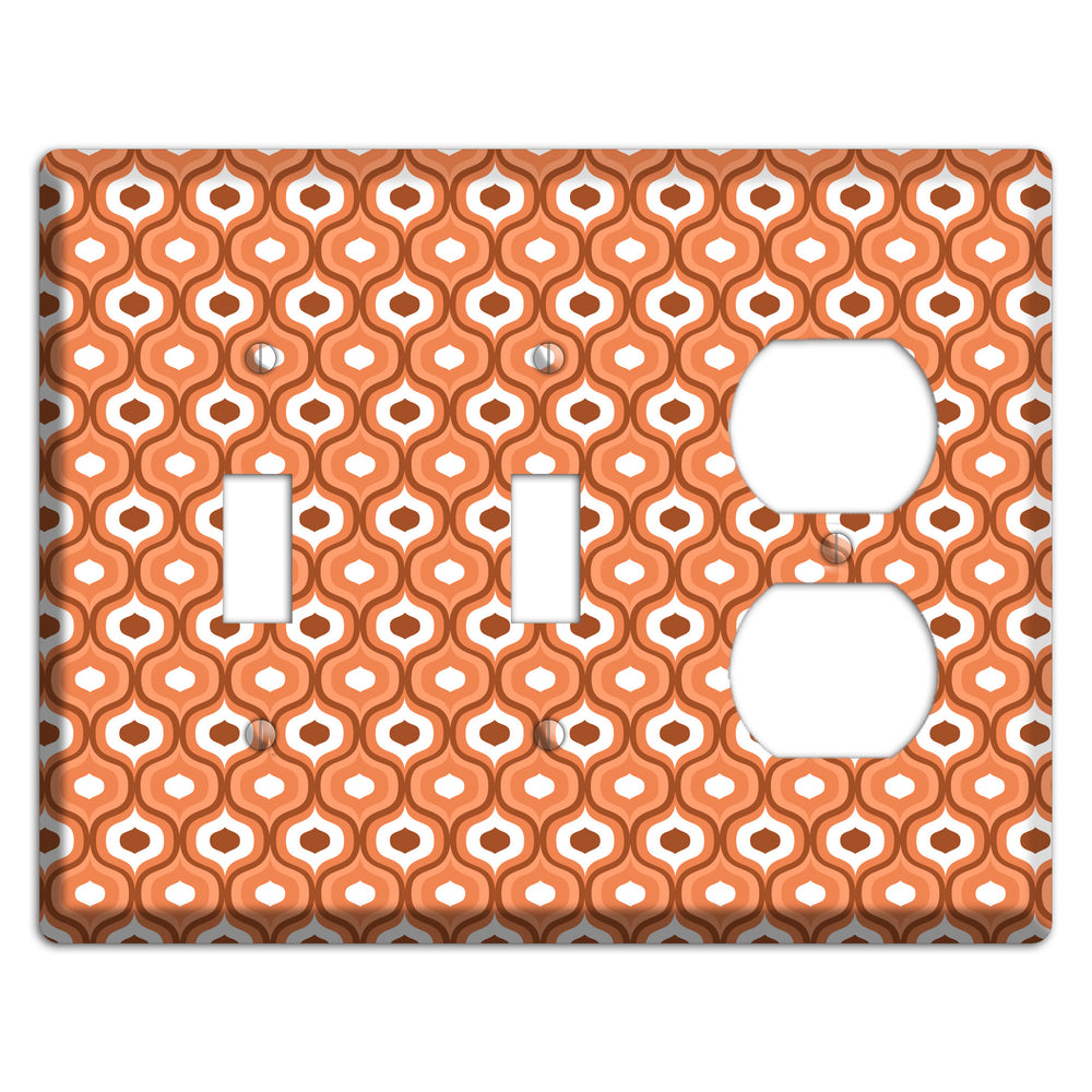 Orange and Red Double Scallop 2 Toggle / Duplex Wallplate