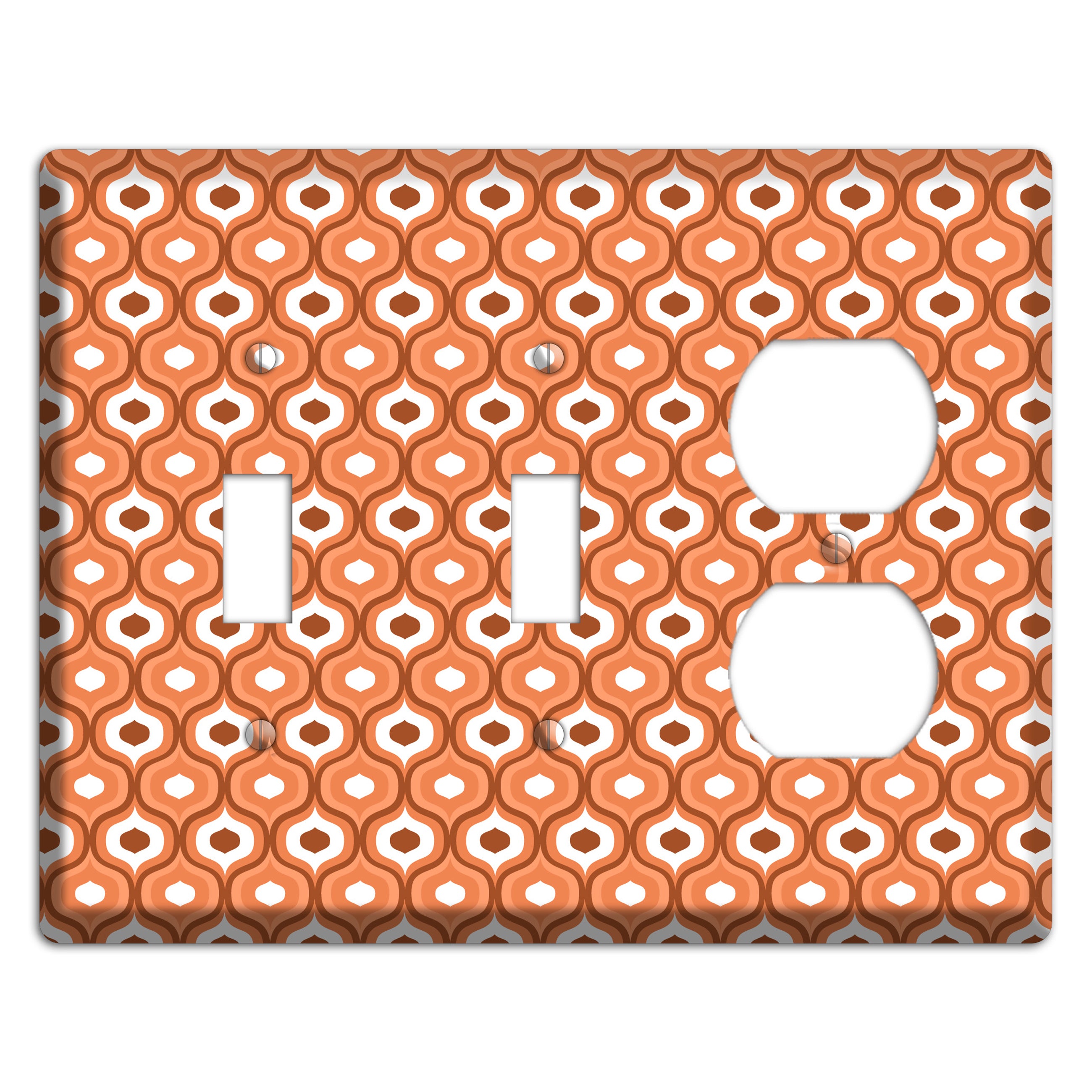 Orange and Red Double Scallop 2 Toggle / Duplex Wallplate