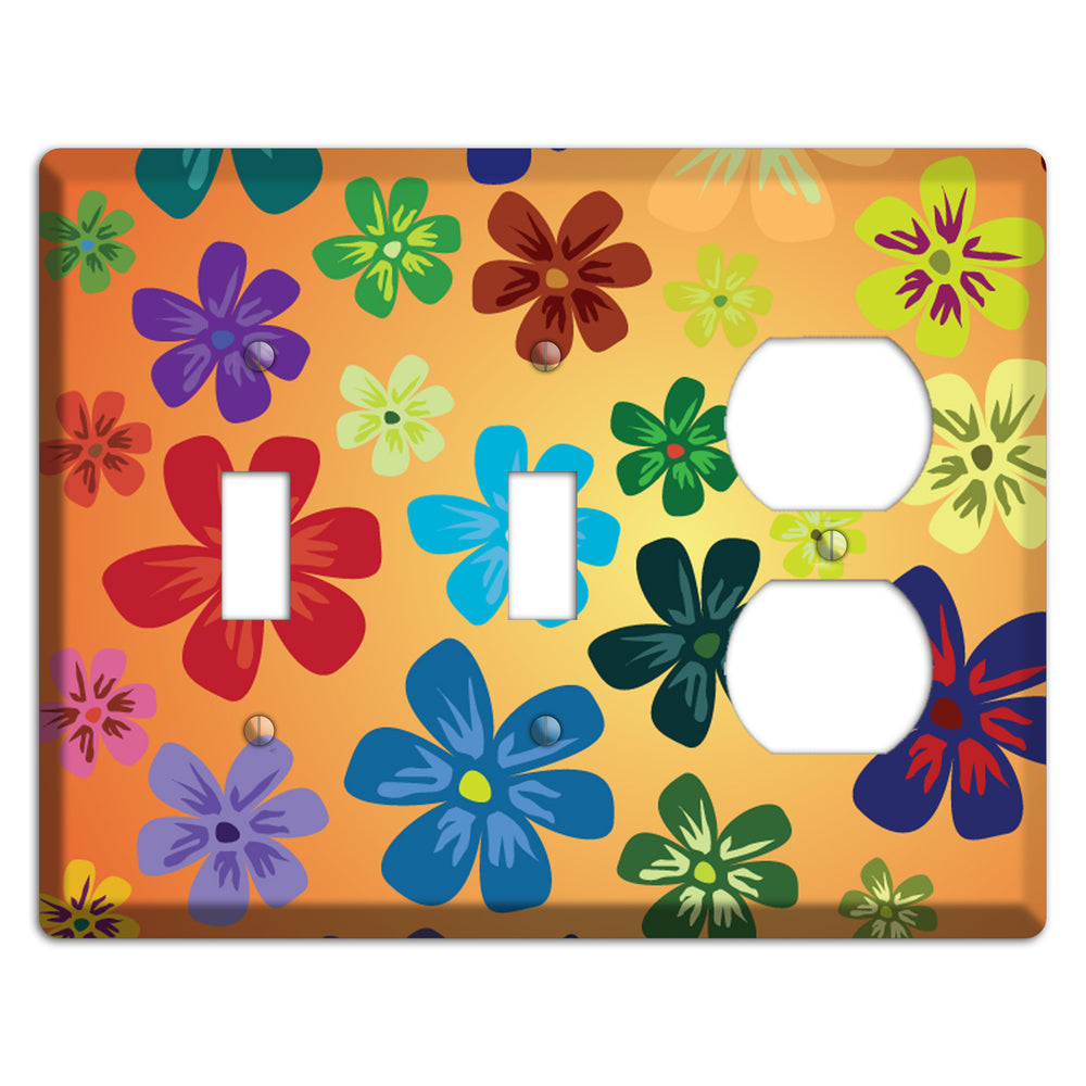 Brown Flowers 2 Toggle / Duplex Wallplate