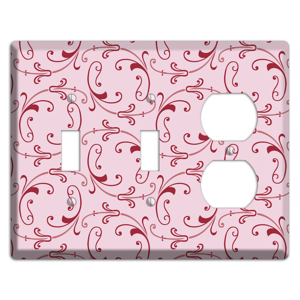 Pink Victorian Sprig 2 Toggle / Duplex Wallplate