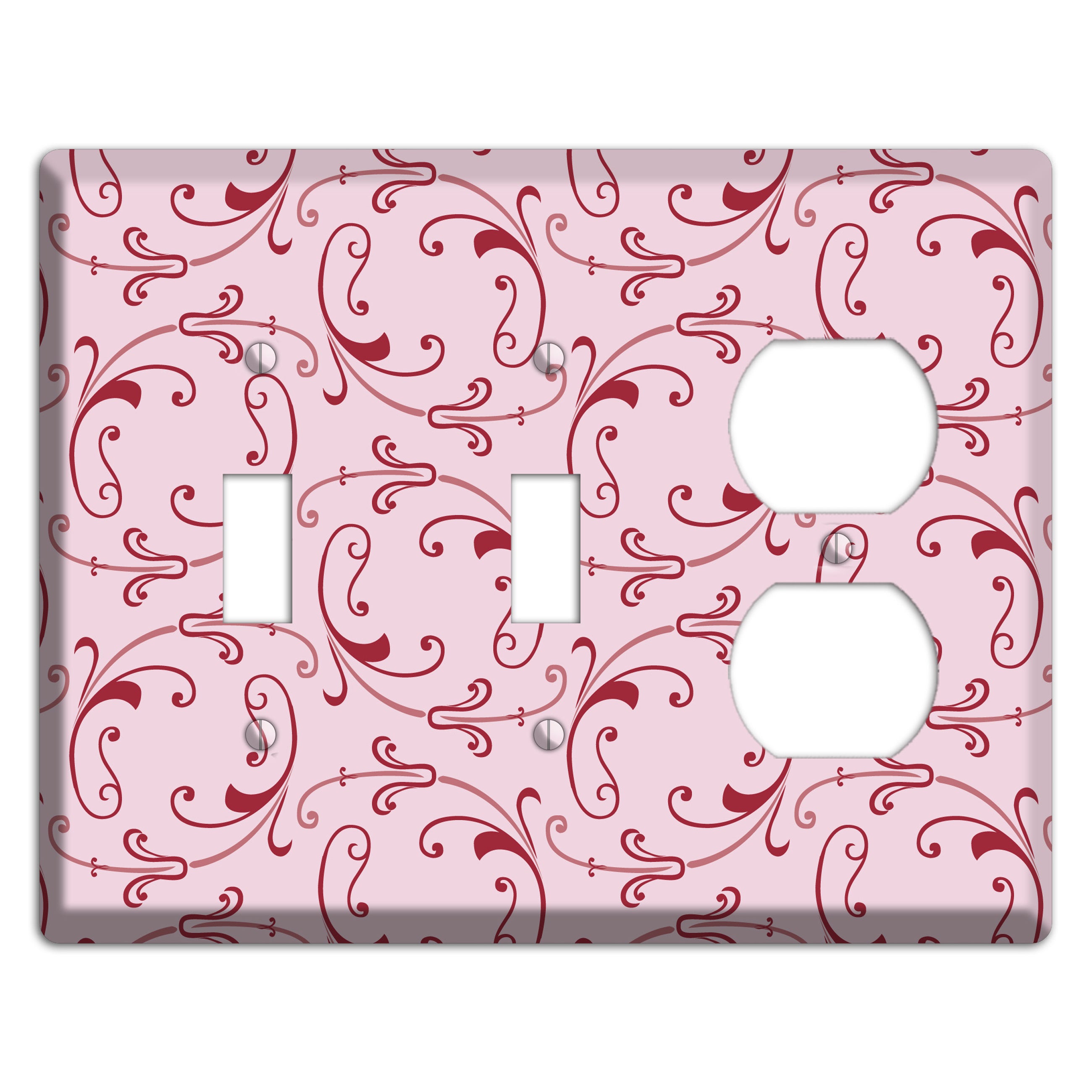 Pink Victorian Sprig 2 Toggle / Duplex Wallplate
