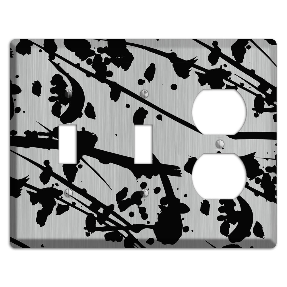Ink Splash 6 Stainless Steel 2 Toggle / Duplex Wallplate