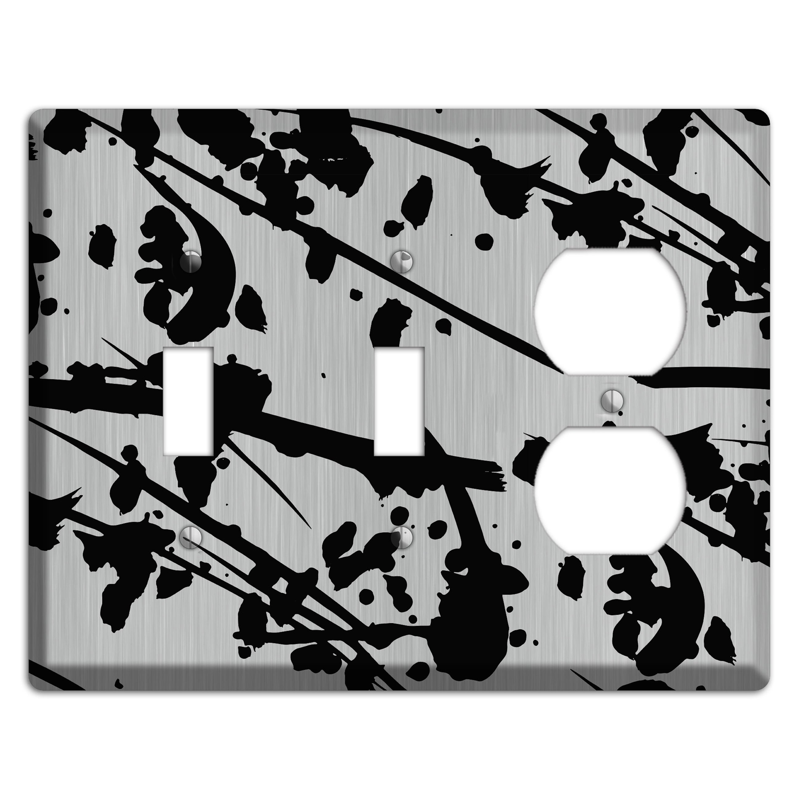 Ink Splash 6 Stainless 2 Toggle / Duplex Wallplate