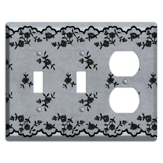 Embroidered Floral Gray 2 Toggle / Duplex Wallplate
