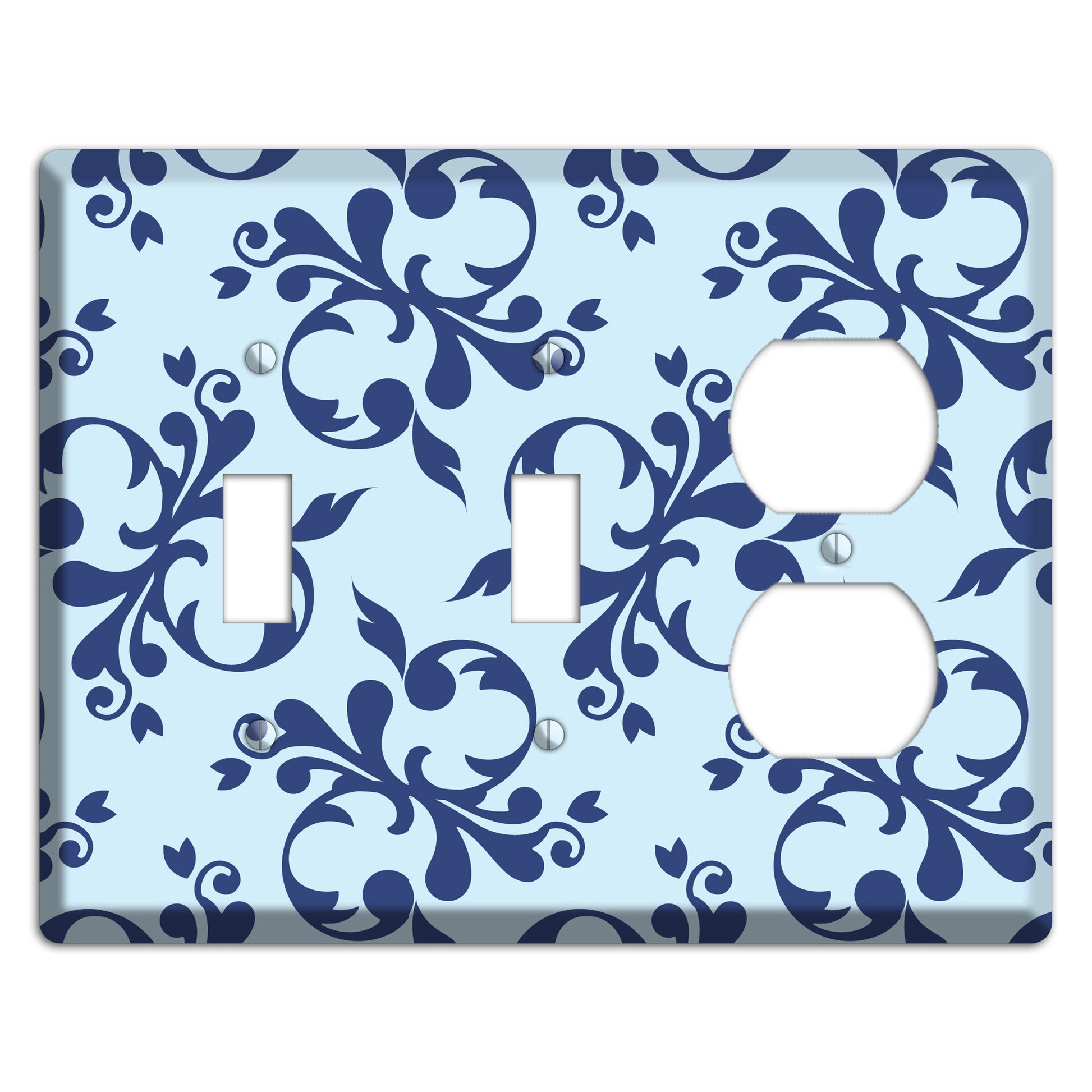 Blue Victorian Toile 2 Toggle / Duplex Wallplate