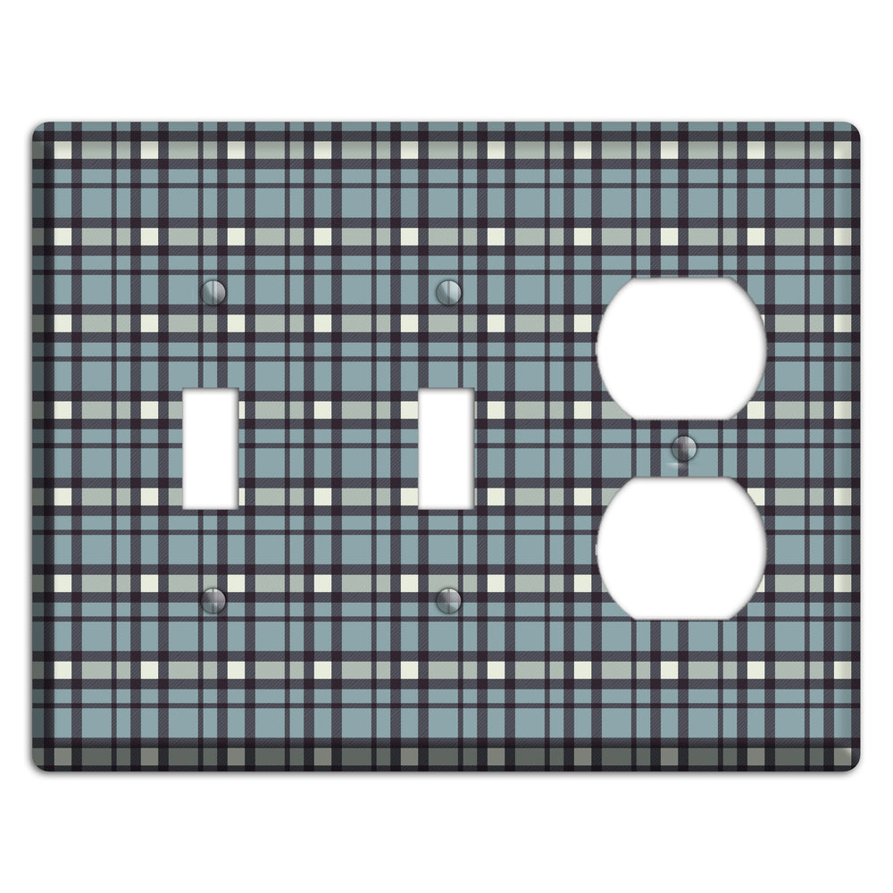 Dusty Blue Plaid 2 Toggle / Duplex Wallplate
