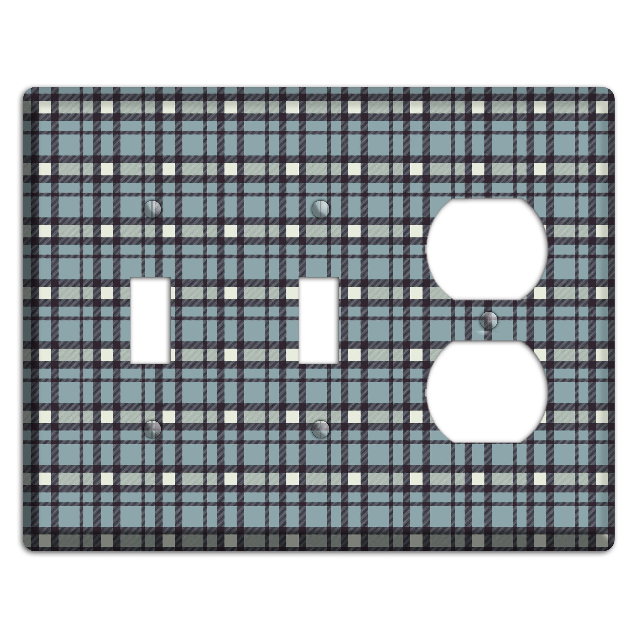 Dusty Blue Plaid 2 Toggle / Duplex Wallplate