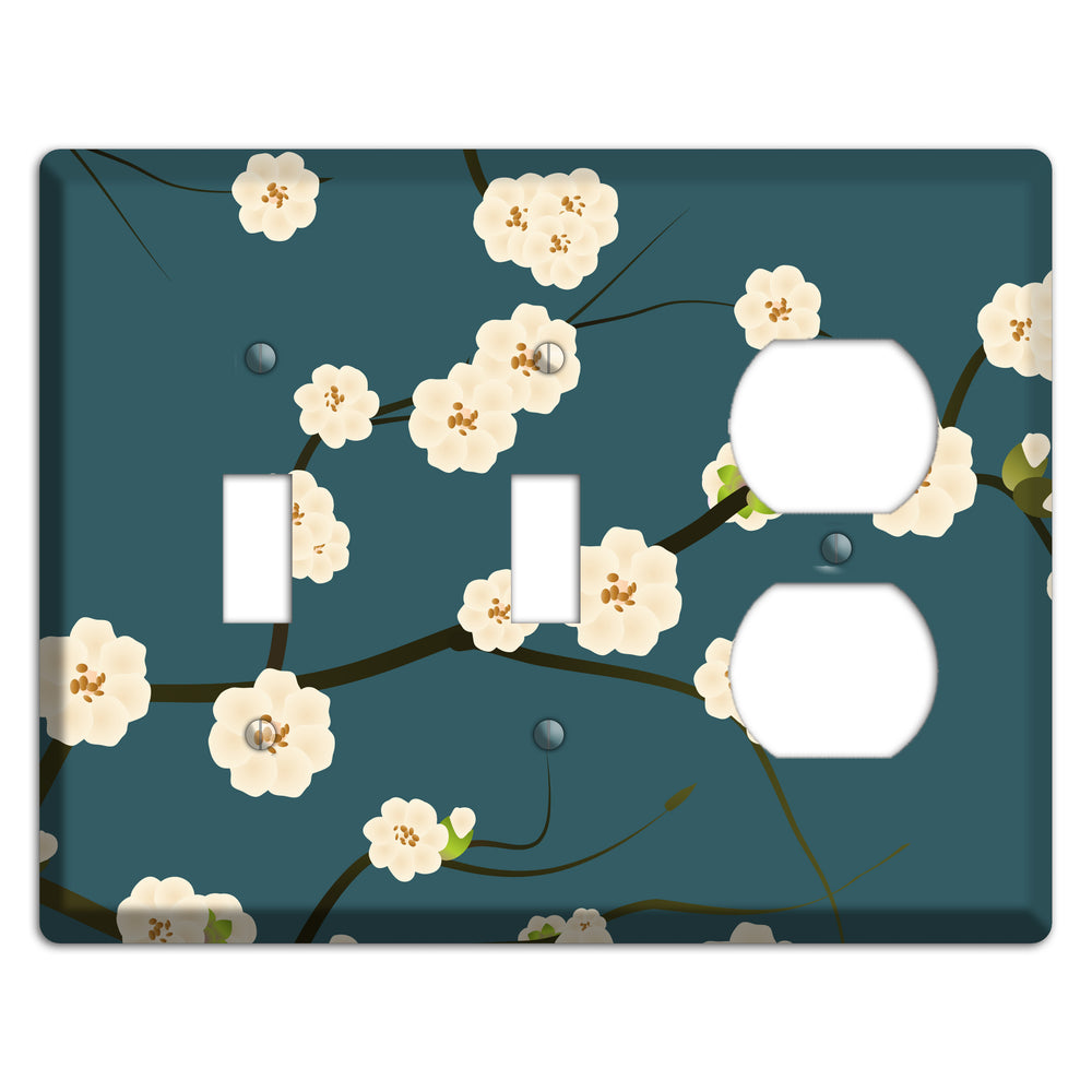 Blue Cherry Blossoms 2 Toggle / Duplex Wallplate