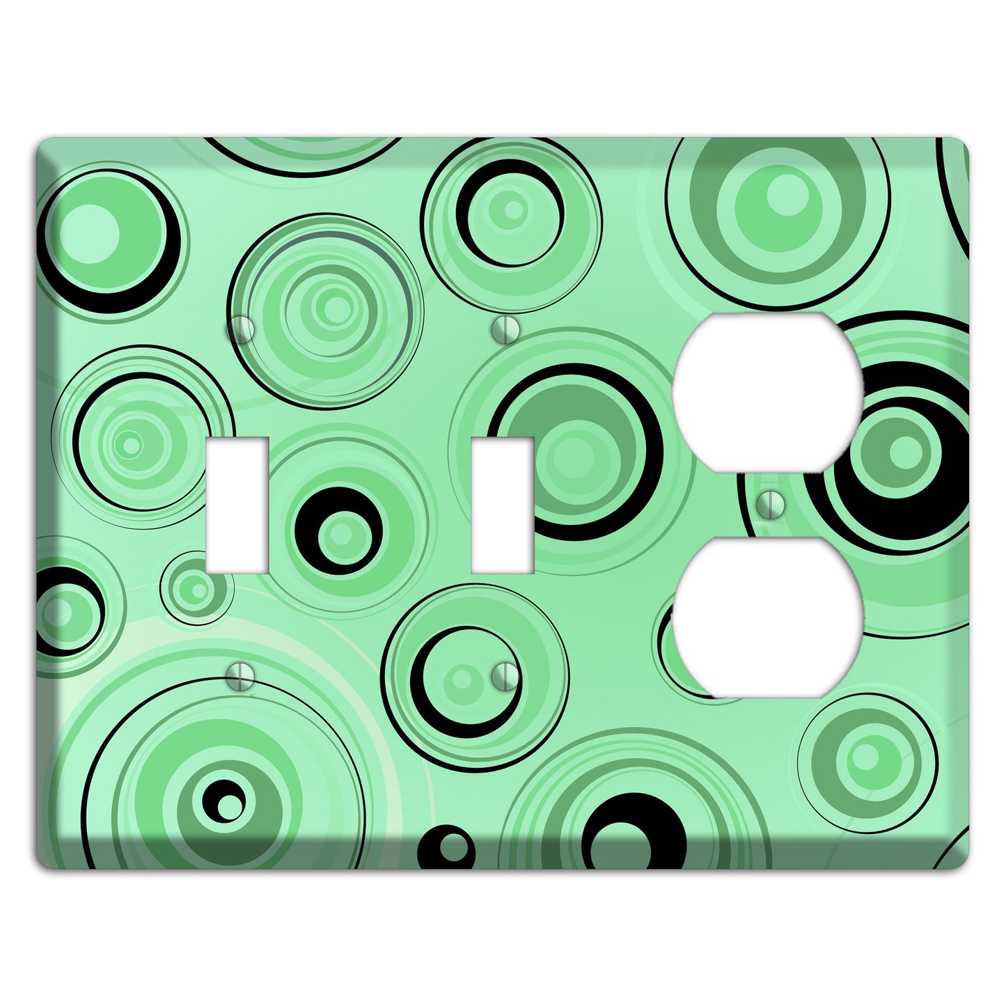 Mint Green Circles 2 Toggle / Duplex Wallplate