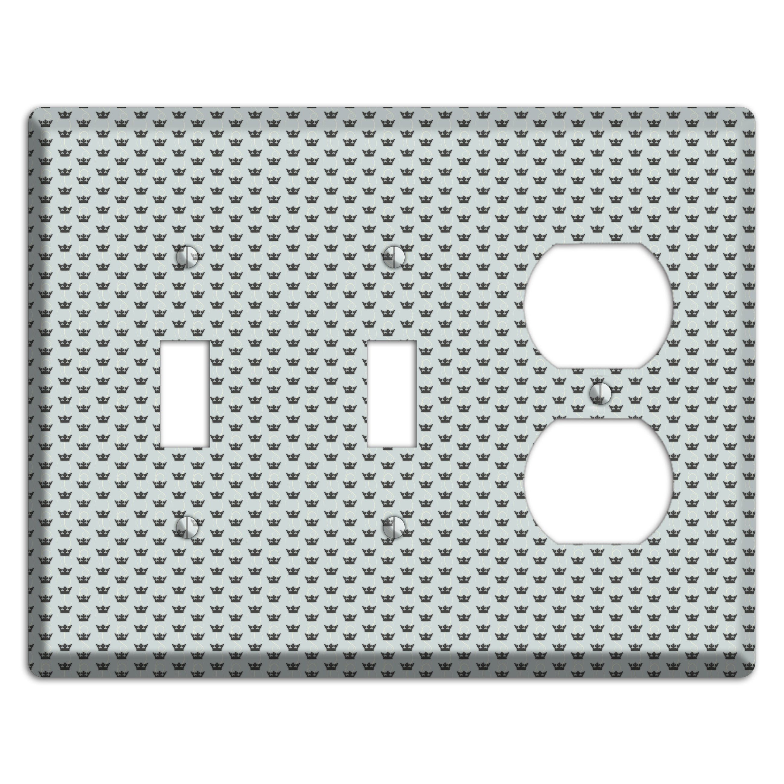 Dusty Blue with Crowns 2 Toggle / Duplex Wallplate