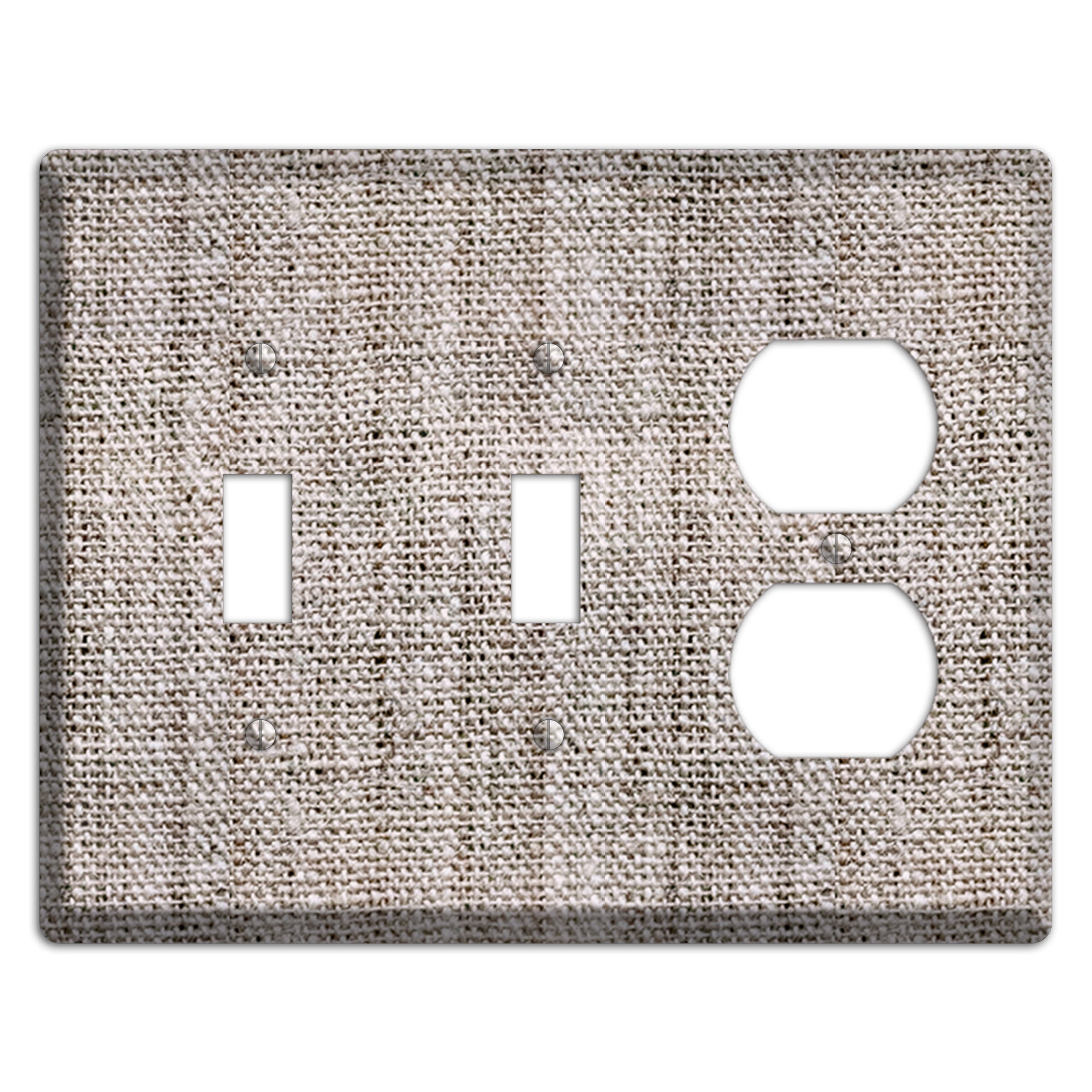 Natural Gray Burlap 2 Toggle / Duplex Wallplate