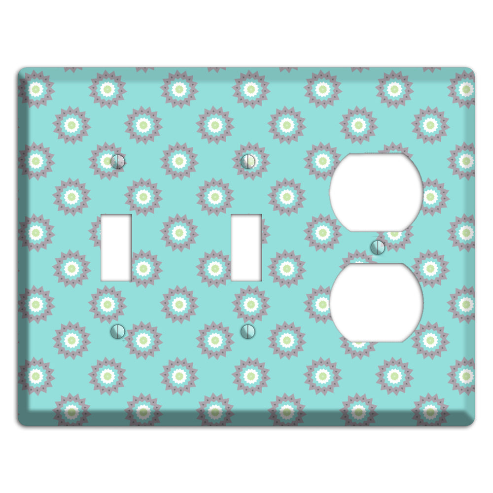Turquoise with Suzani Dots 2 Toggle / Duplex Wallplate