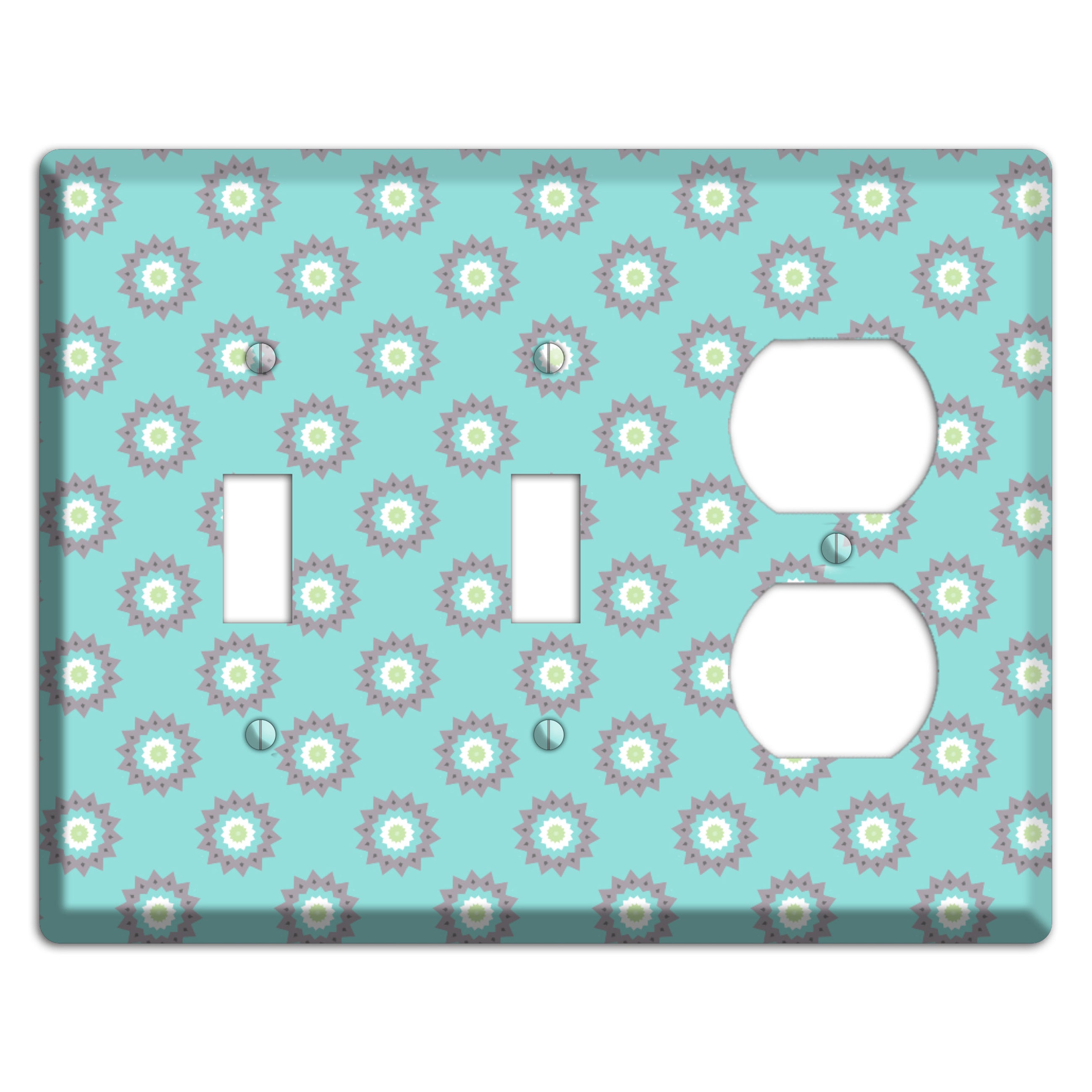 Turquoise with Suzani Dots 2 Toggle / Duplex Wallplate