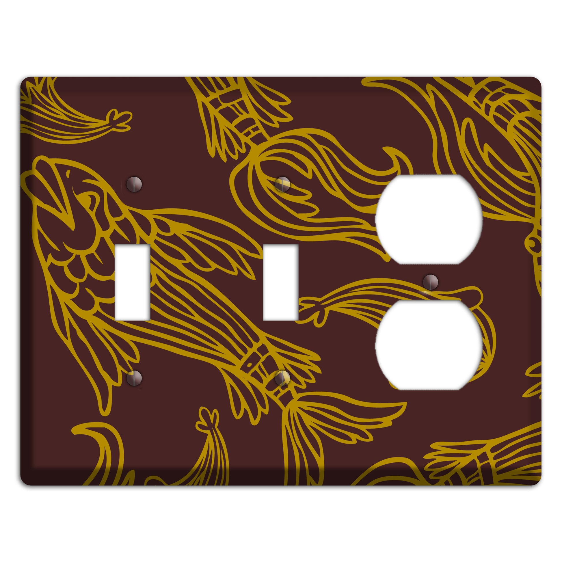 Brown and Beige Koi 2 Toggle / Duplex Wallplate