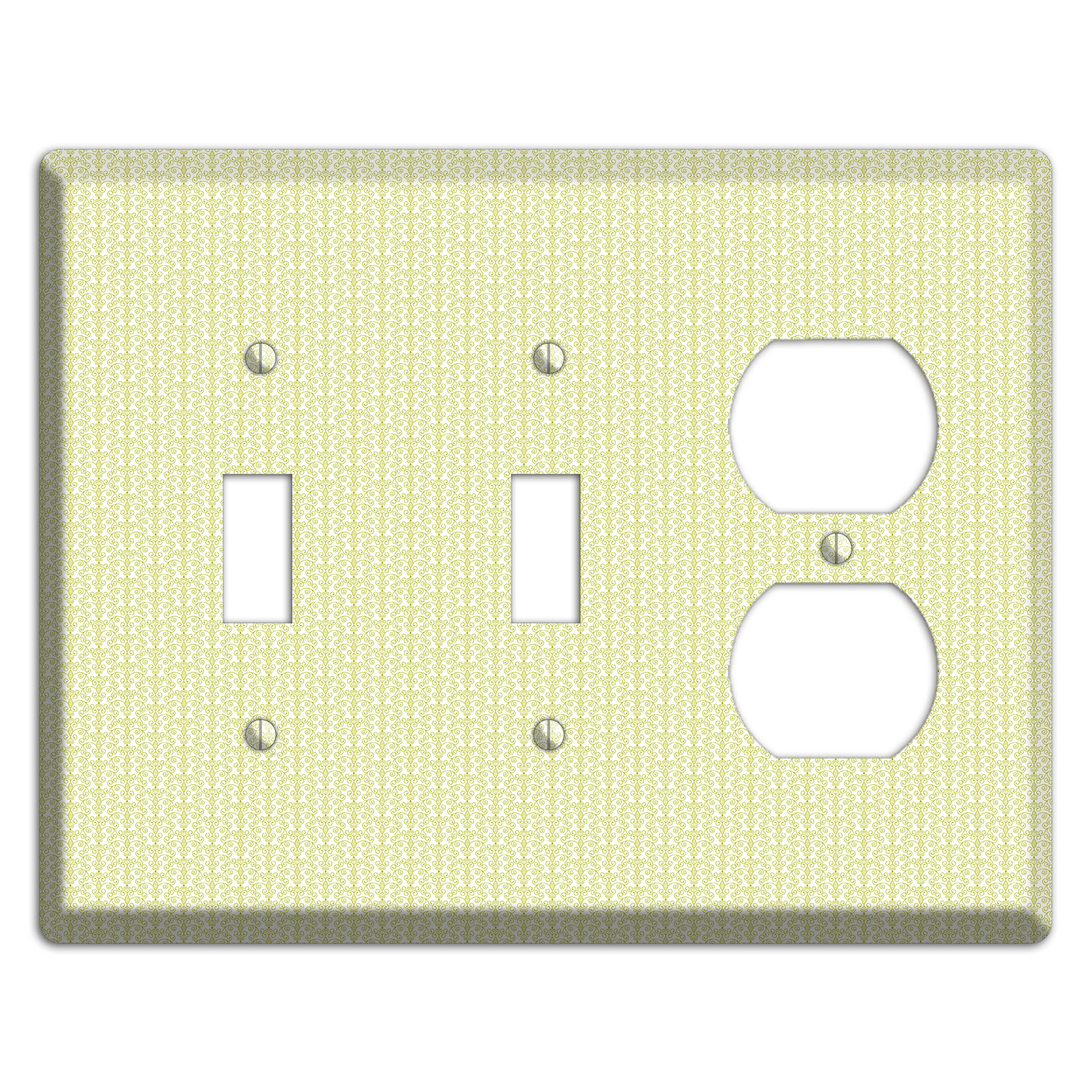 Olive Tiny Toile Half Drop 2 Toggle / Duplex Wallplate