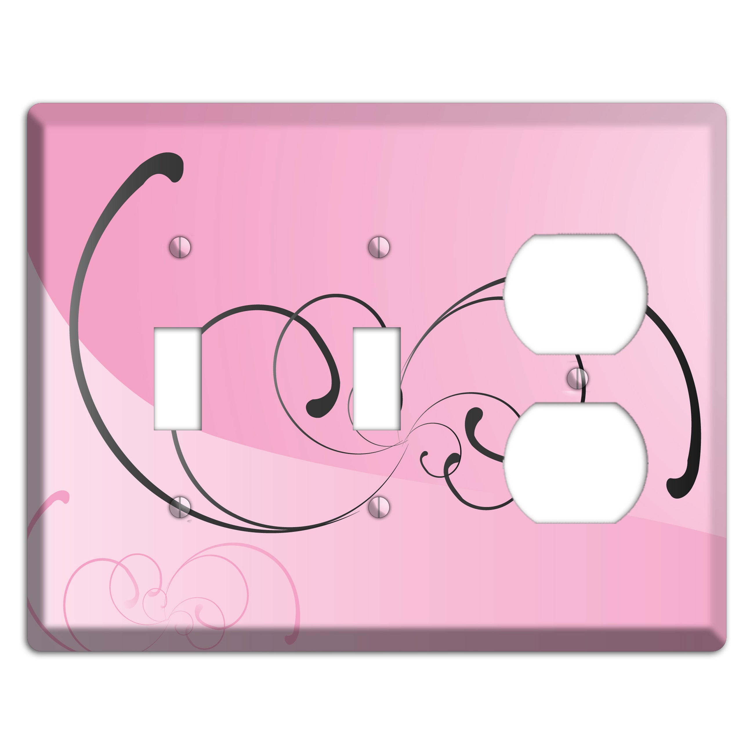 Pink Swoop 2 Toggle / Duplex Wallplate