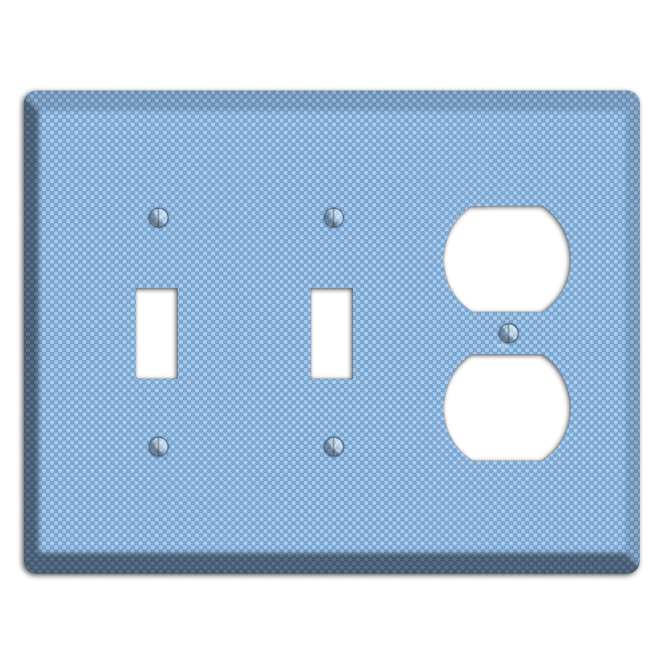 Light Blue Tiny Check 2 Toggle / Duplex Wallplate