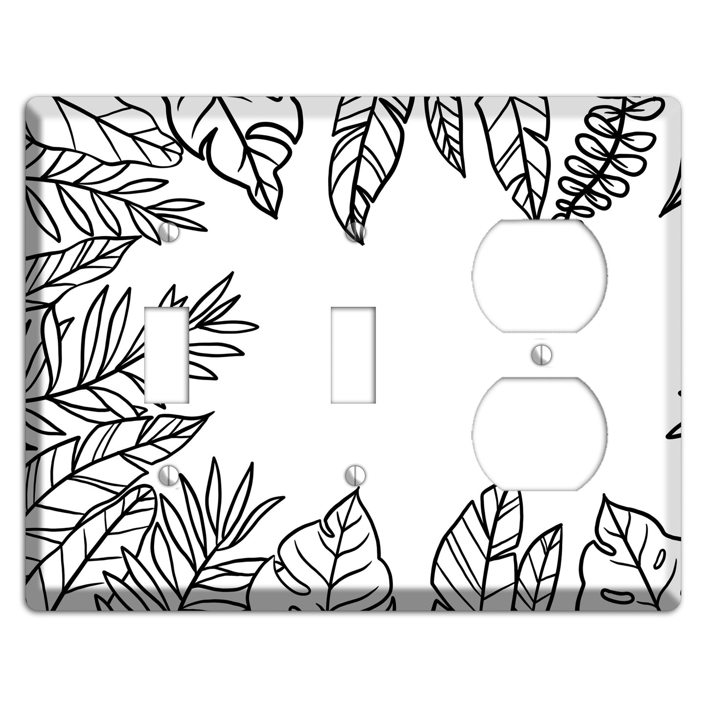 Hand-Drawn Leaves 5 2 Toggle / Duplex Wallplate